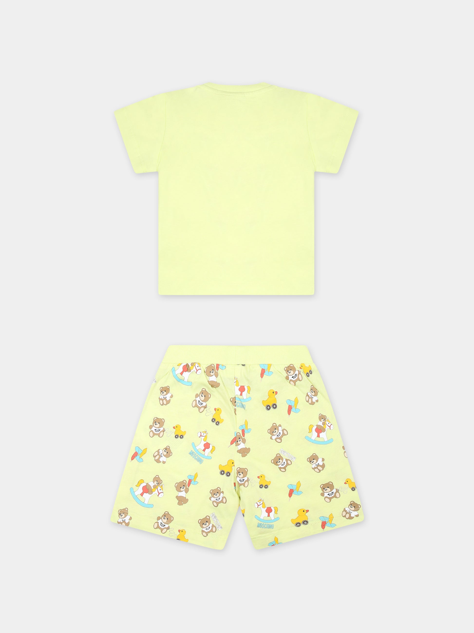 Completo giallo per neonato con Teddy Bear e girandola,Moschino Kids,MSG00M LAB92 83535