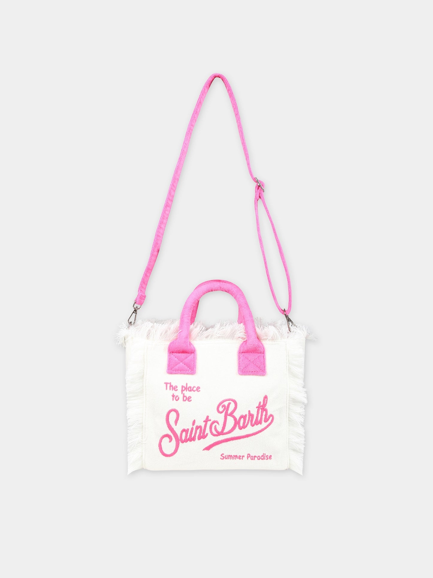 Borsa mare bianca per bambina con logo,Mc2 Saint Barth,COL0005 01442F