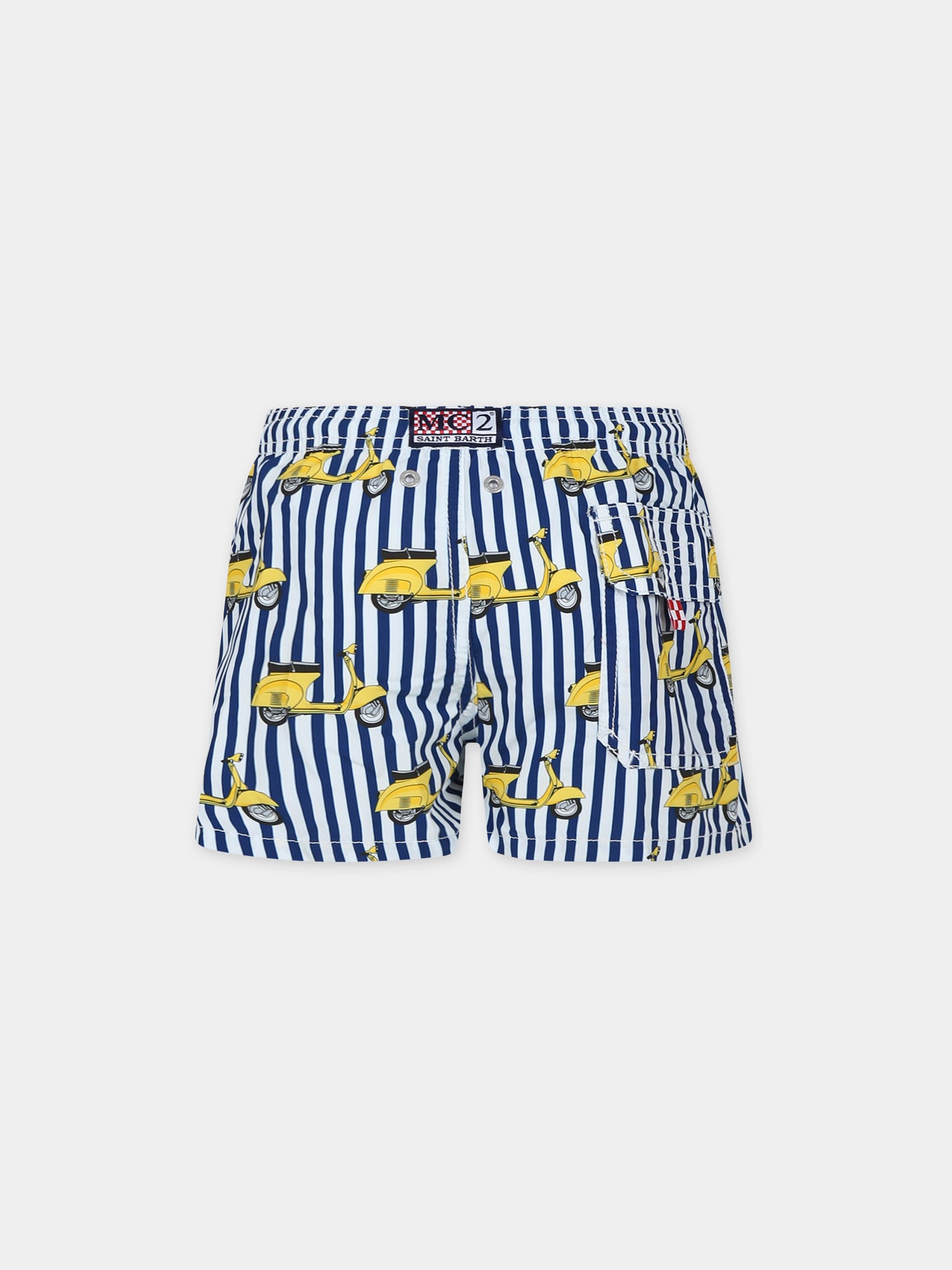 Boxer mare blu per bambino con stampa Vespa,Mc2 Saint Barth,JEA0001 03211F