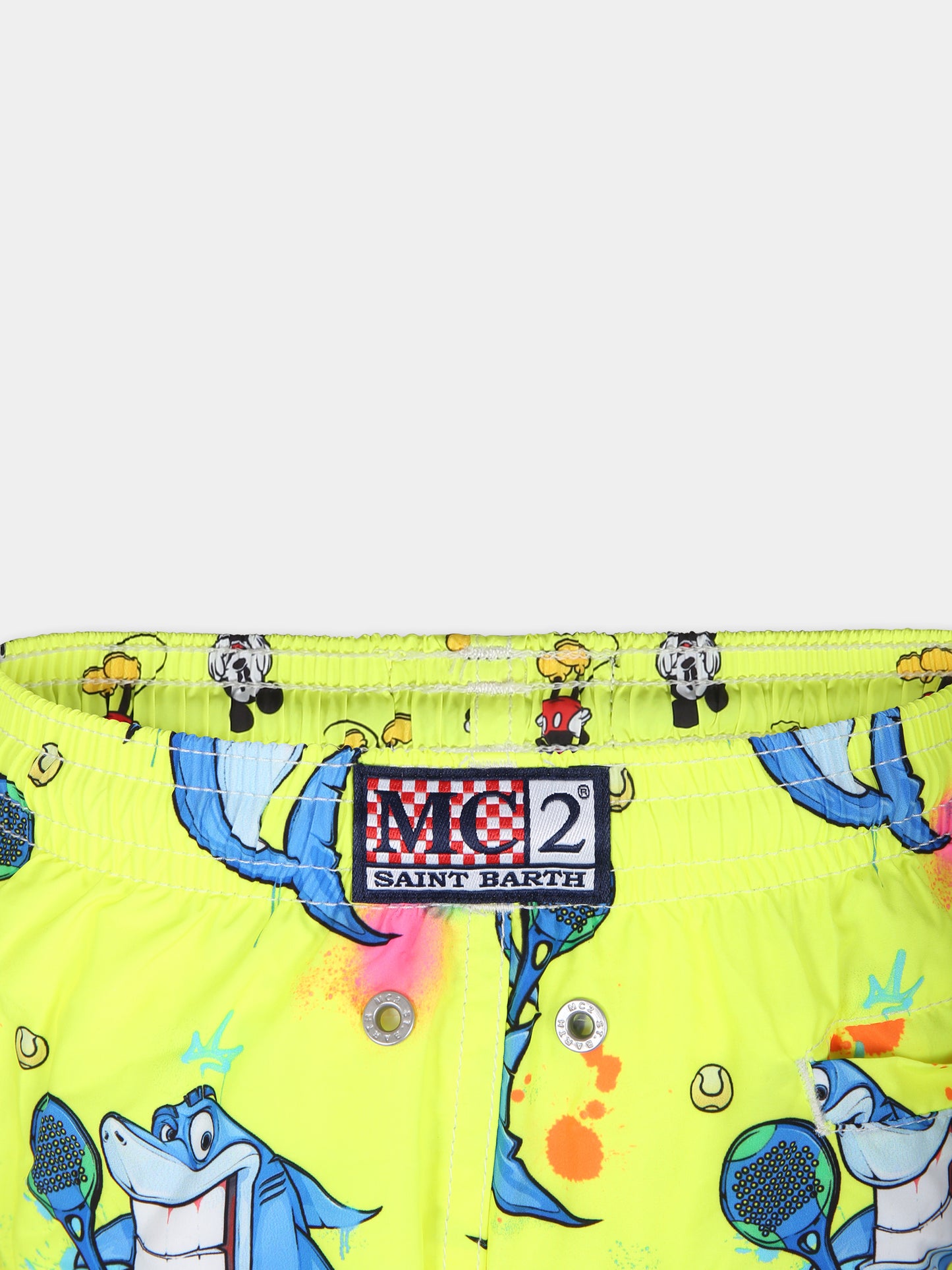 Boxer mare giallo per bambino con stampa squalo,Mc2 Saint Barth,JEA0004 00997F