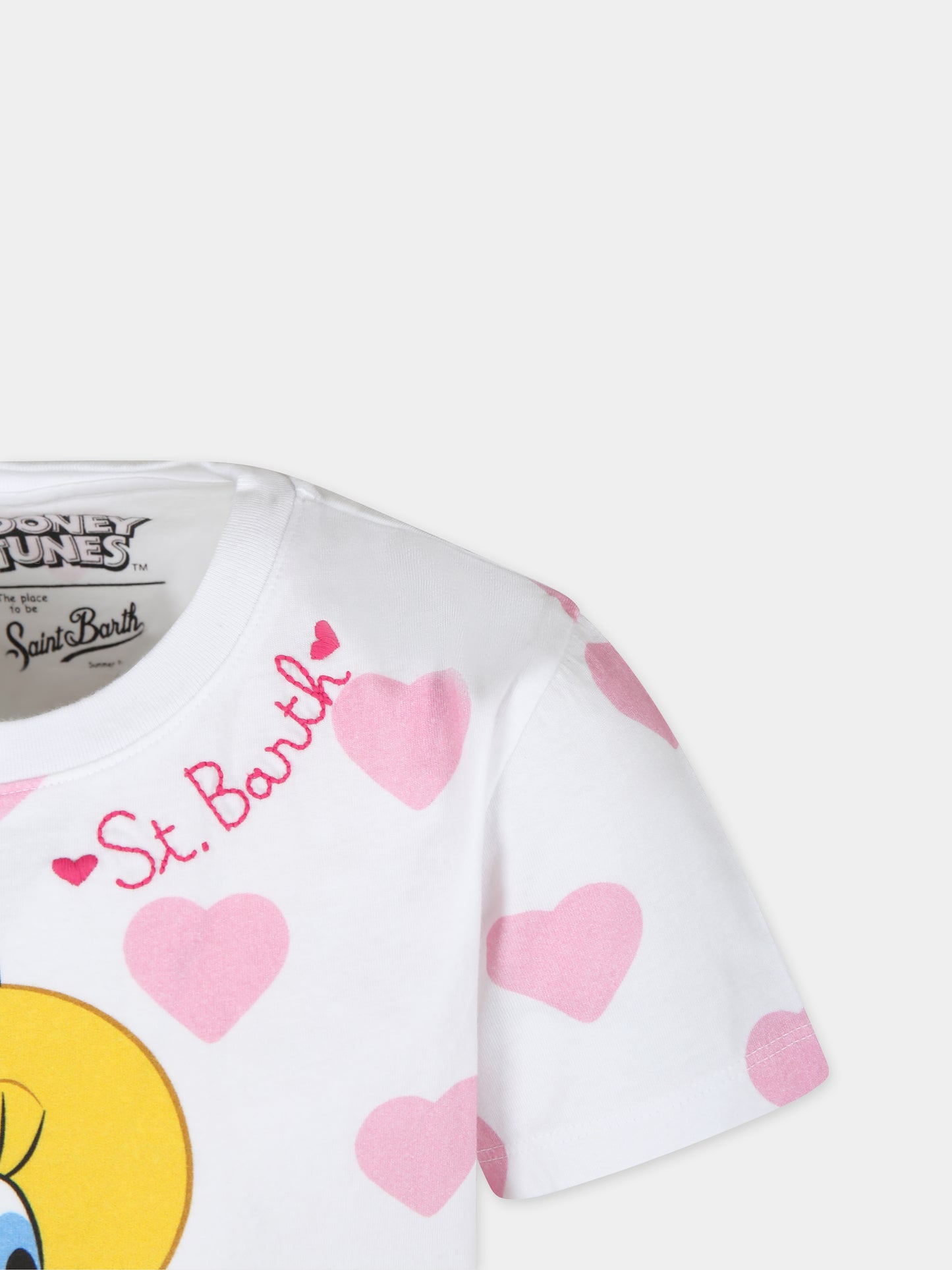 T-shirt bianca per bambina con stampa Looney Tunes,Mc2 Saint Barth,ELLY001 02028F