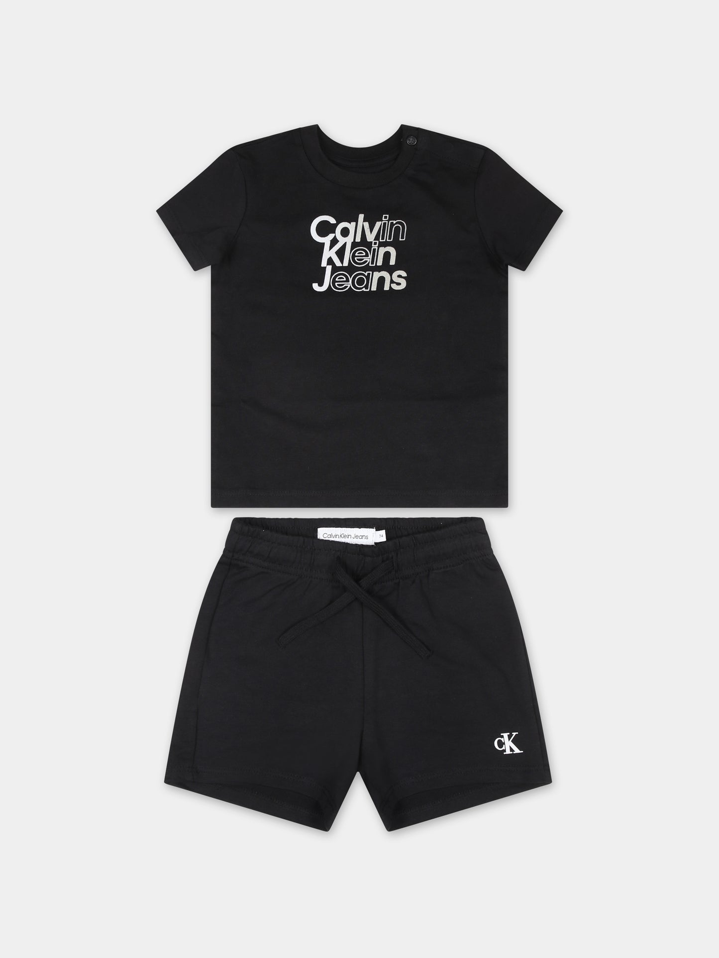 Completo nero per neonato con logo,Calvin Klein Kids,24SCKIN0IN00175 BEH