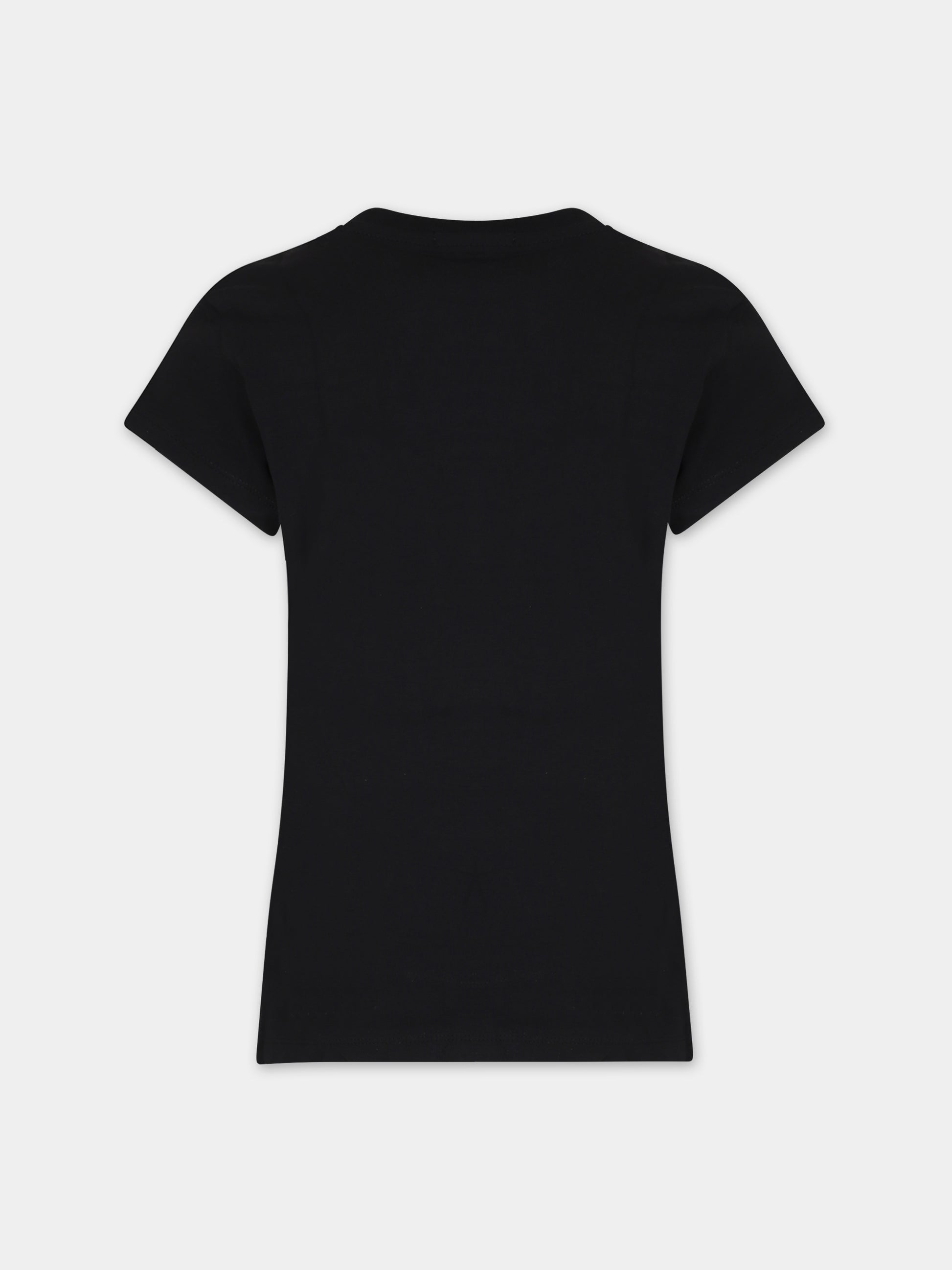 T-shirt nera per bambina con logo,Calvin Klein Kids,24SCKIG0IG02433 BEH