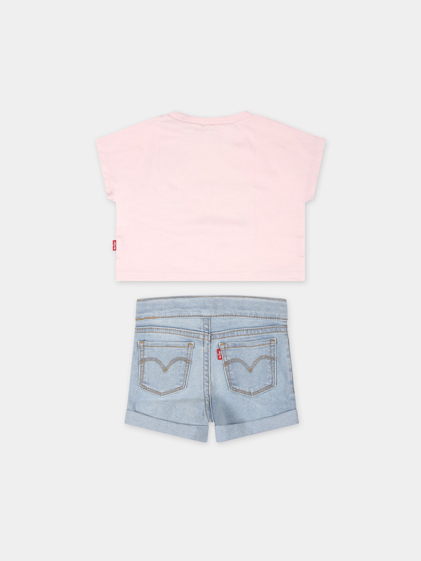 Completo rosa per neonata con stampa fiore,Levi's Kids,24SMLK1EK065 AGX