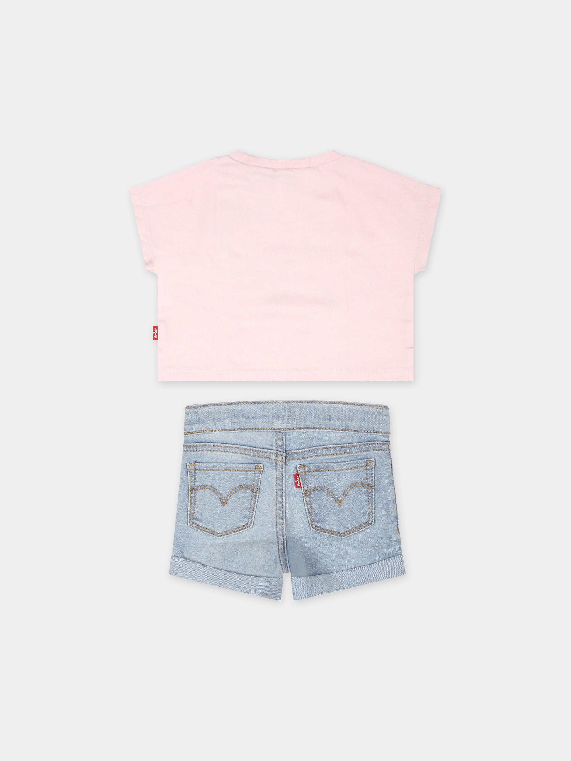 Completo rosa per neonata con stampa fiore,Levi's Kids,24SMLK1EK065 AGX