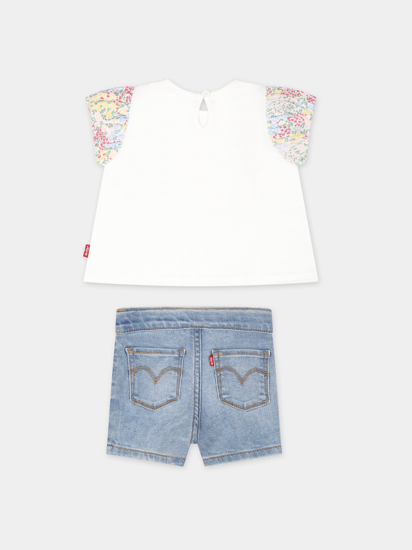 Completo bianco per neonata con logo,Levi's Kids,24SMLK1EK141 X10