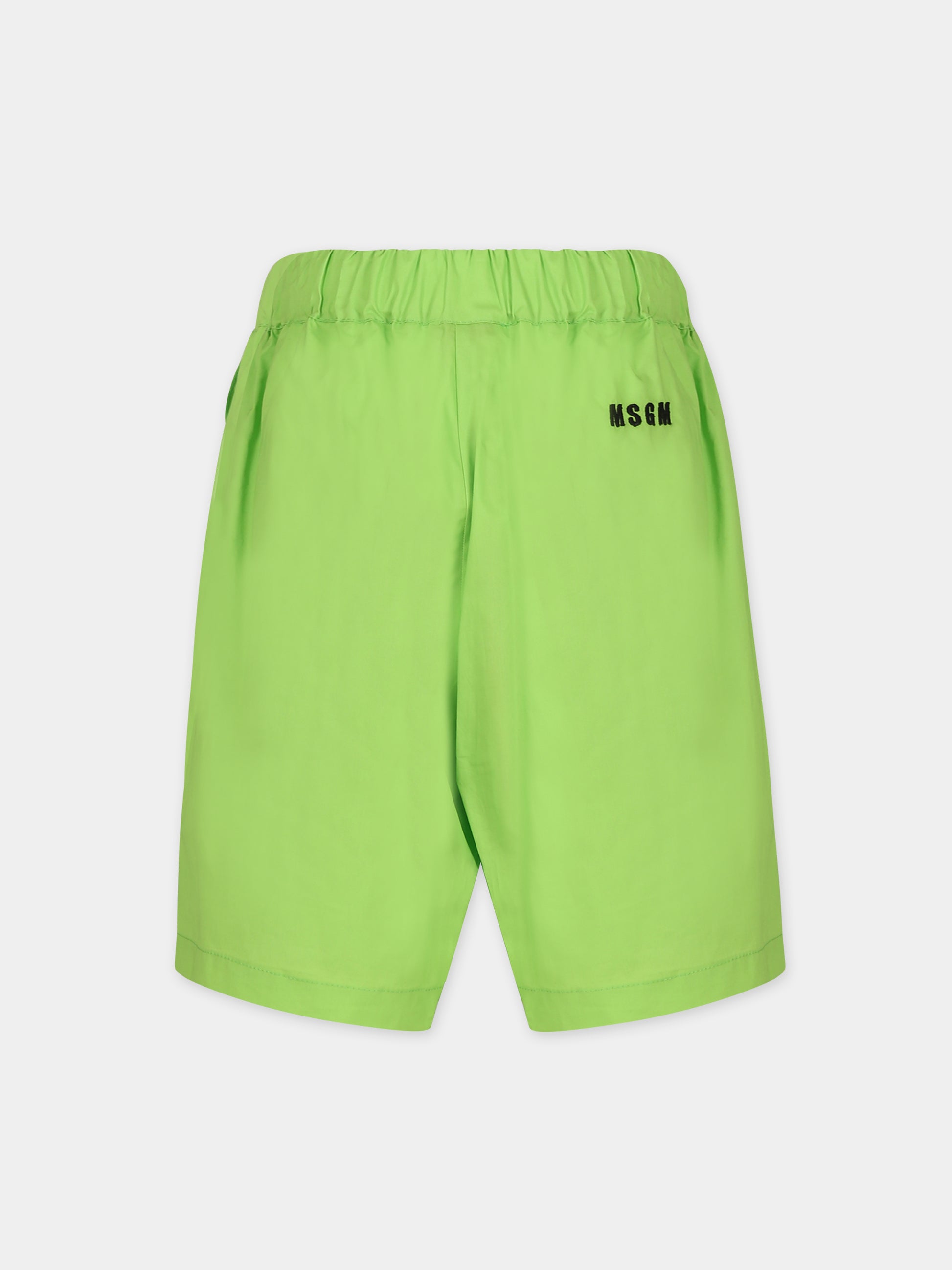 Shorts verdi per bambina con logo,Msgm Kids,MS029457 170