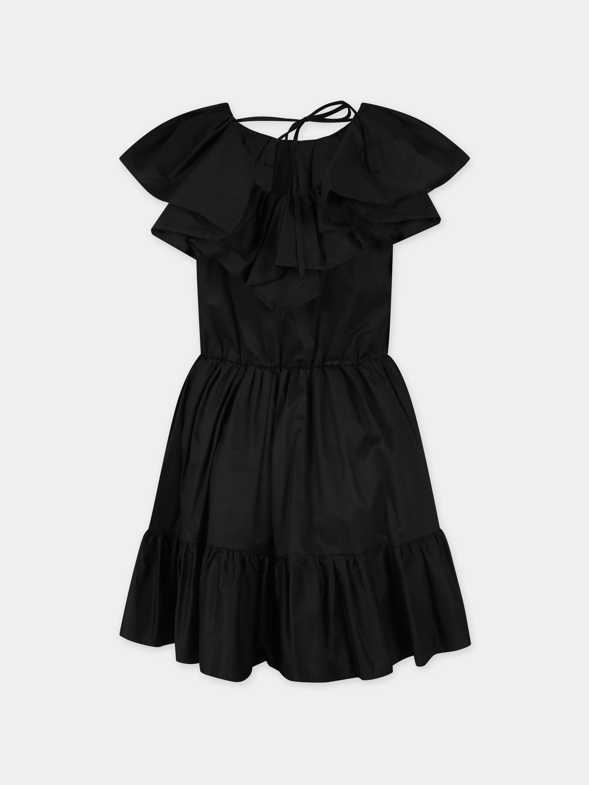 Vestito nero per bambina con logo,Msgm Kids,MS029391 110