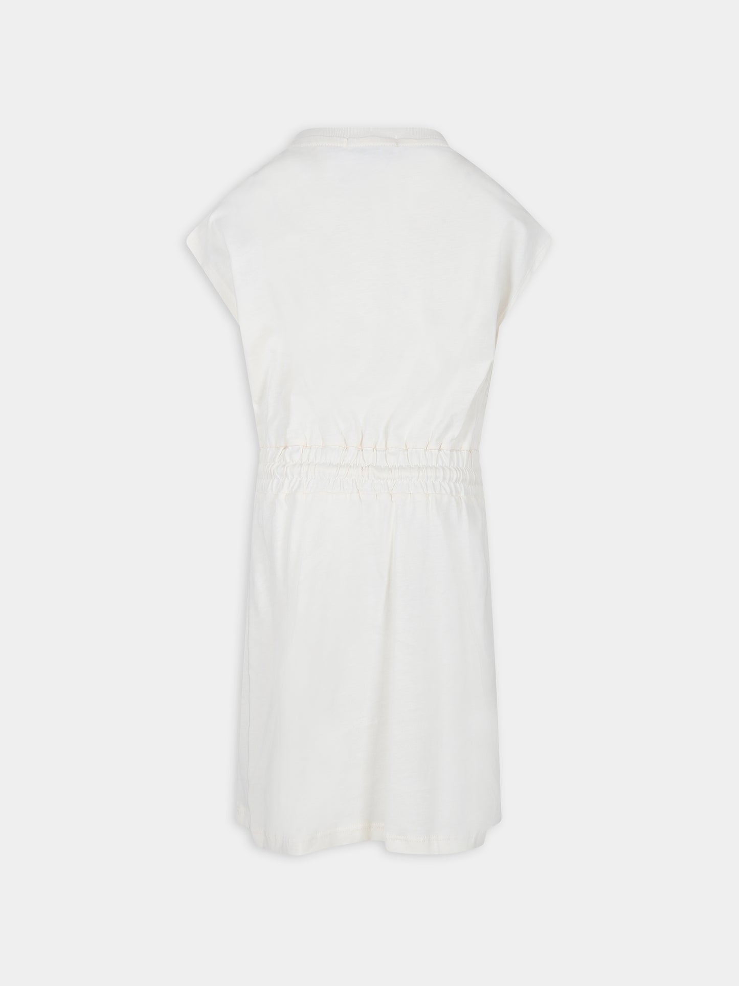 Vestito avorio per bambina con logo,Msgm Kids,MS029327 013