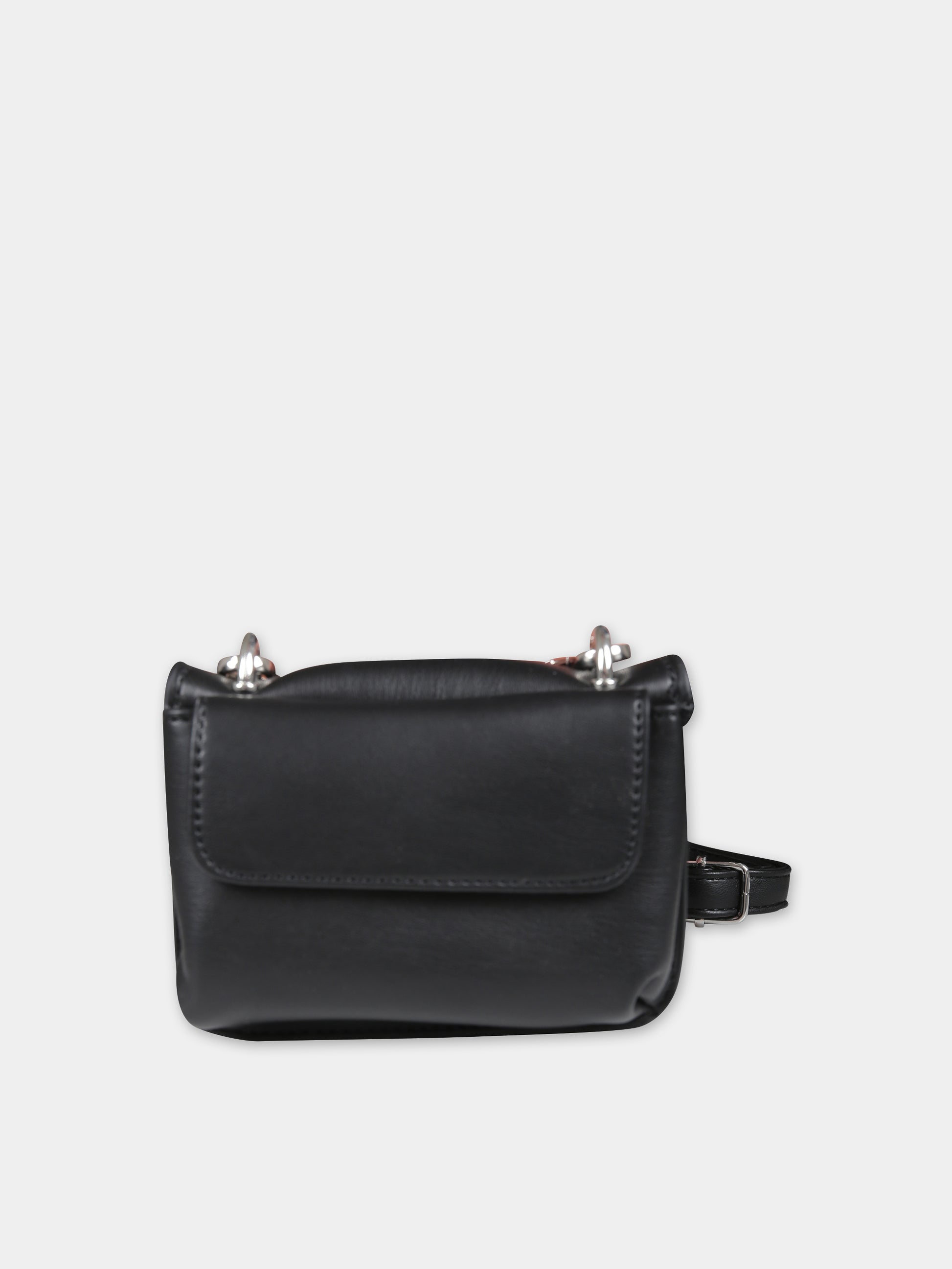 Borsa nera per bambina con logo,Msgm Kids,MS029349 110