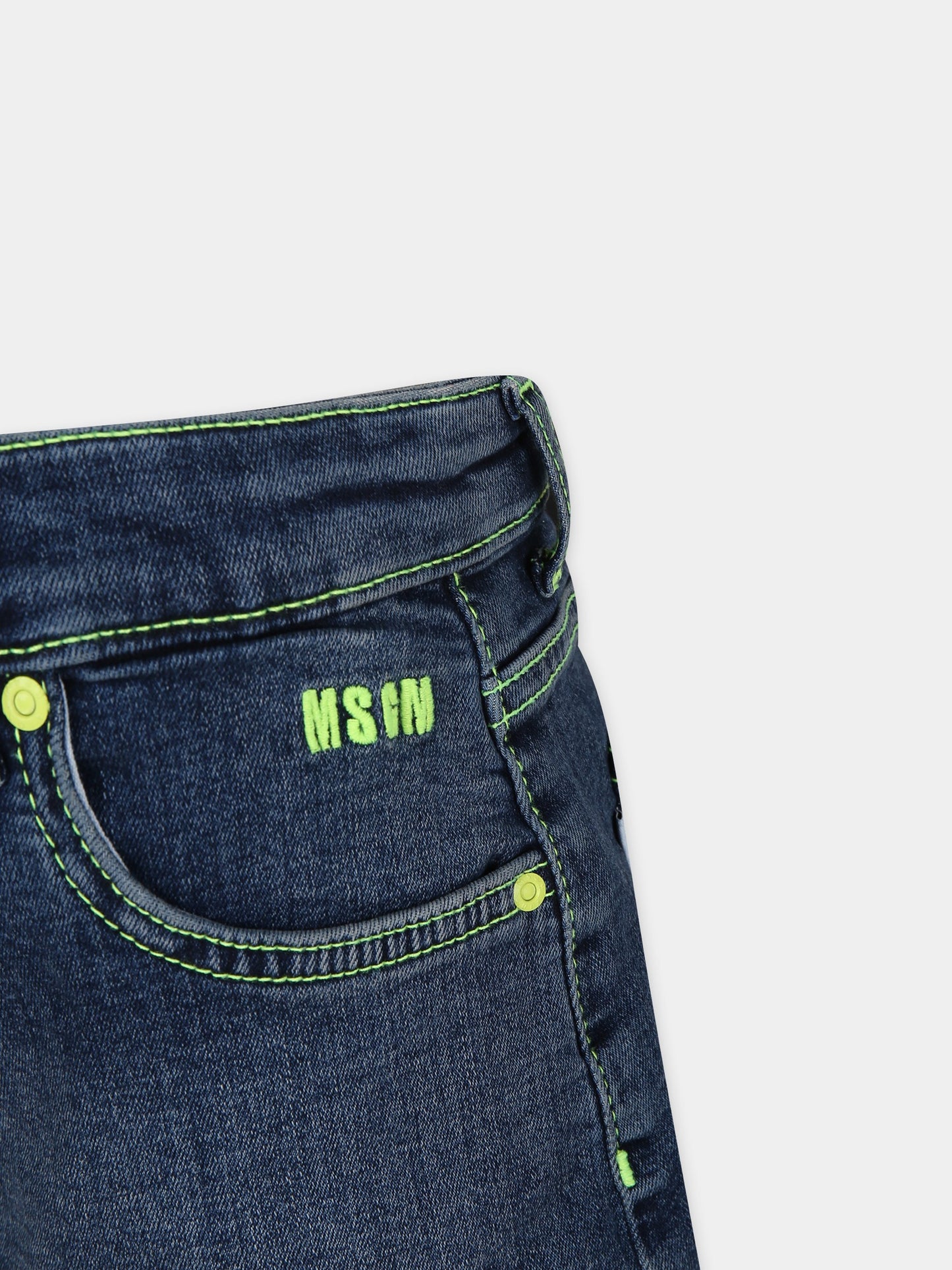 Shorts blu per bambina con logo,Msgm Kids,MS029376 126