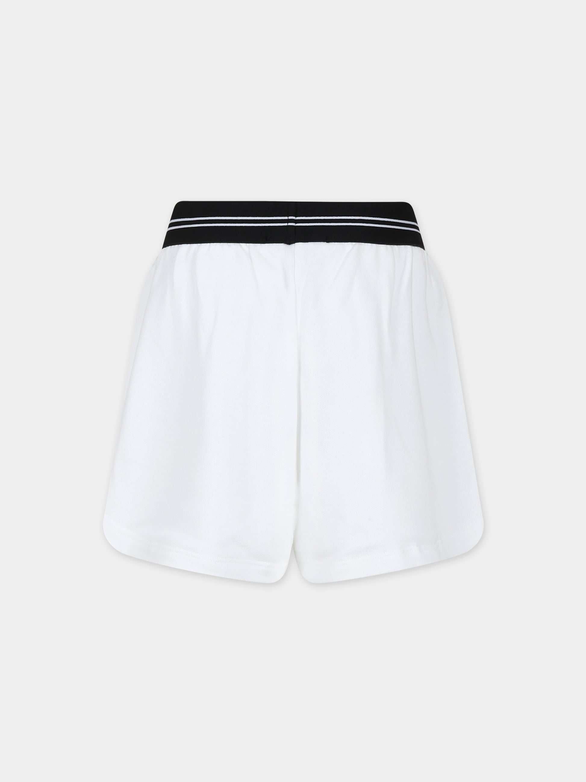 Shorts bianchi per bambina con logo,Msgm Kids,MS029445 001
