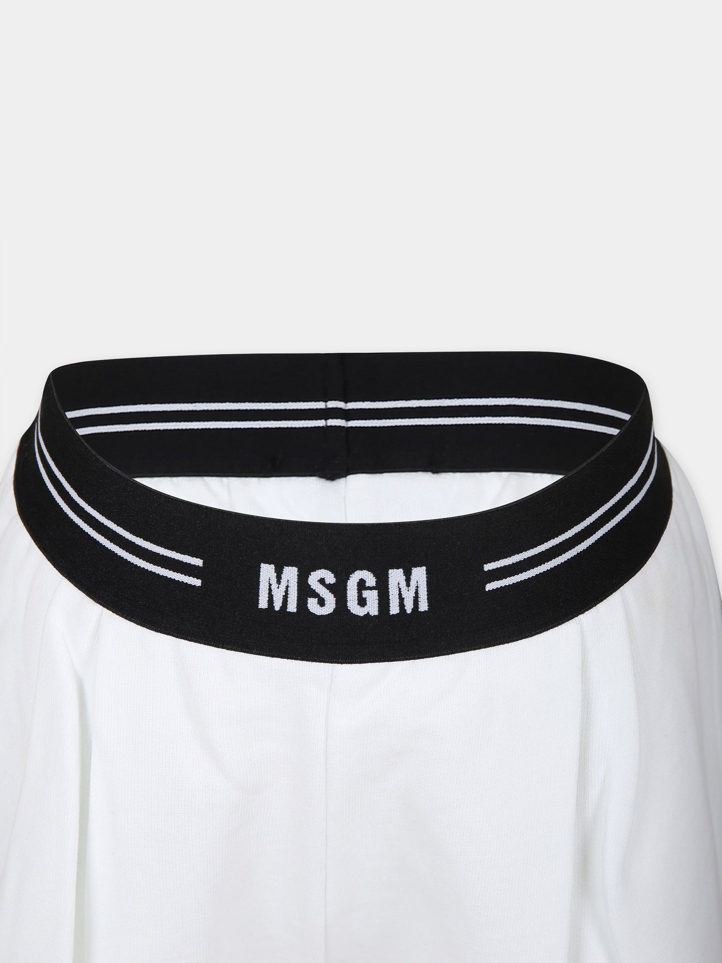 Shorts bianchi per bambina con logo,Msgm Kids,MS029445 001