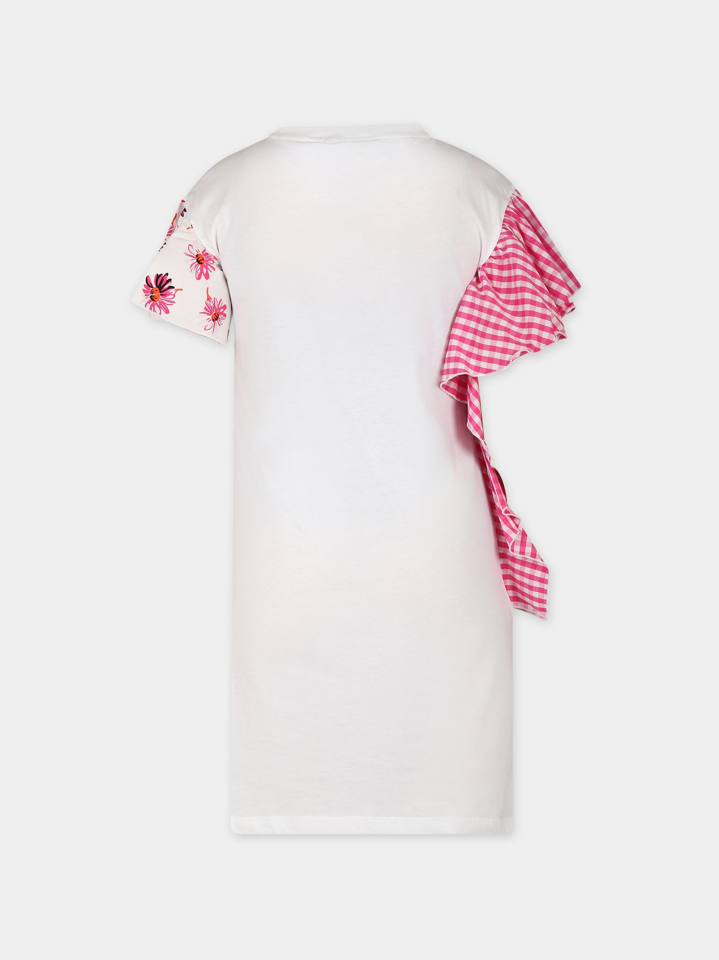 Vestito bianco per bambina con logo,Msgm Kids,MS029454 001