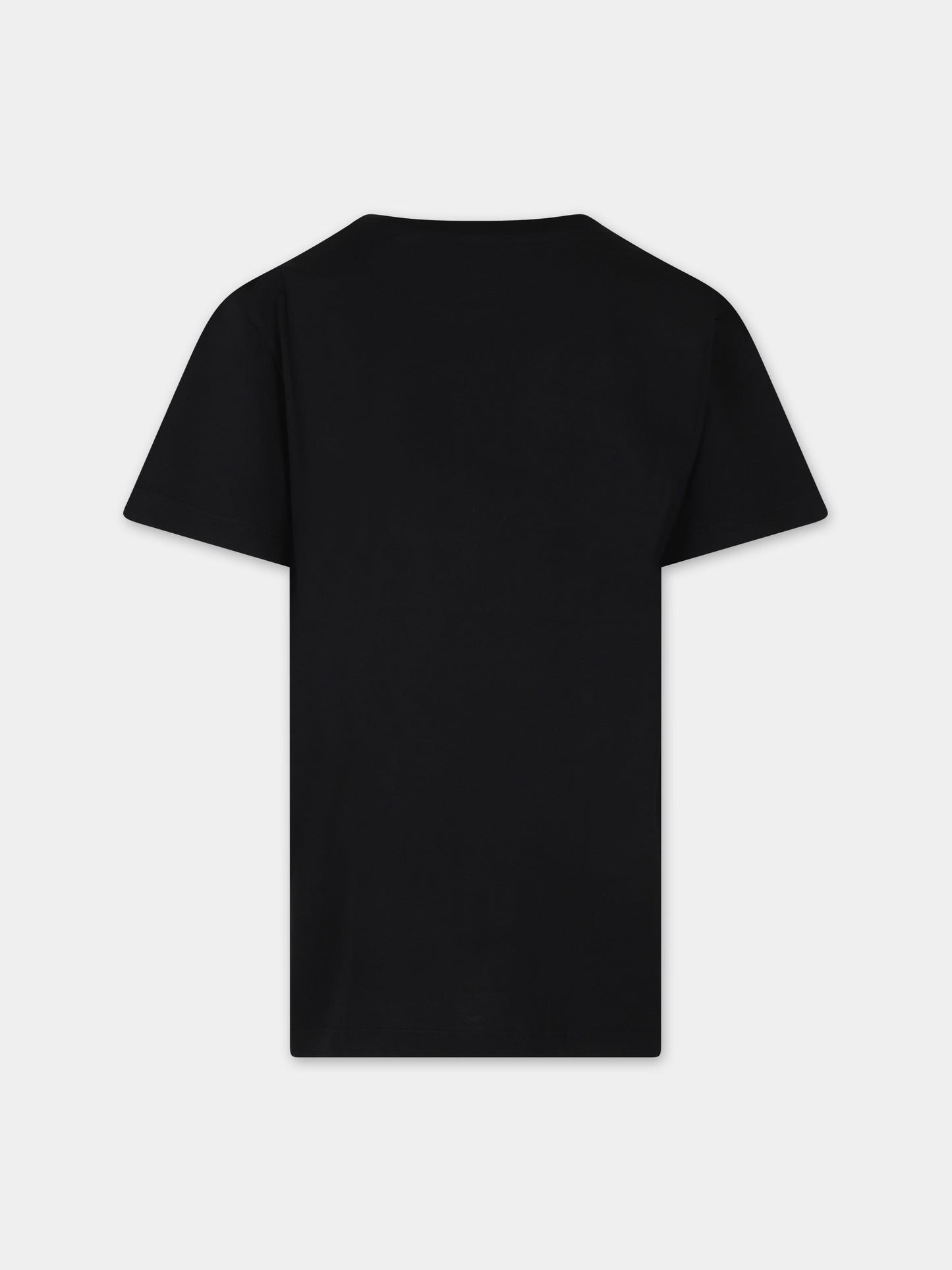 T-shirt nera per bambini con logo,Balmain Kids,BT8P41 Z0082 930BC