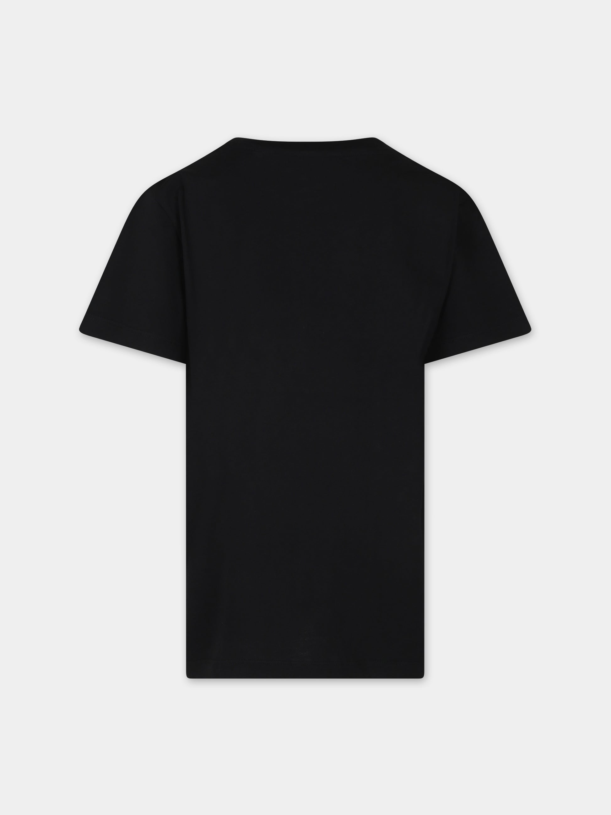 T-shirt nera per bambini con logo,Balmain Kids,BT8P41 Z0082 930BC