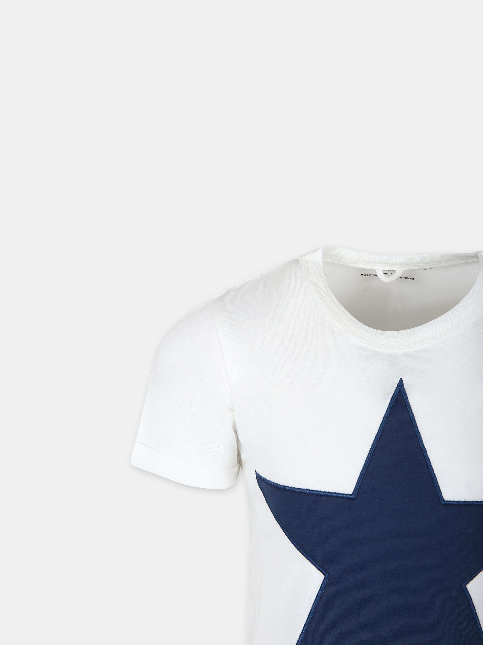 T-shirt bianca per bambina con stella,Stella Mccartney Kids,TS8B91 Z0434 101
