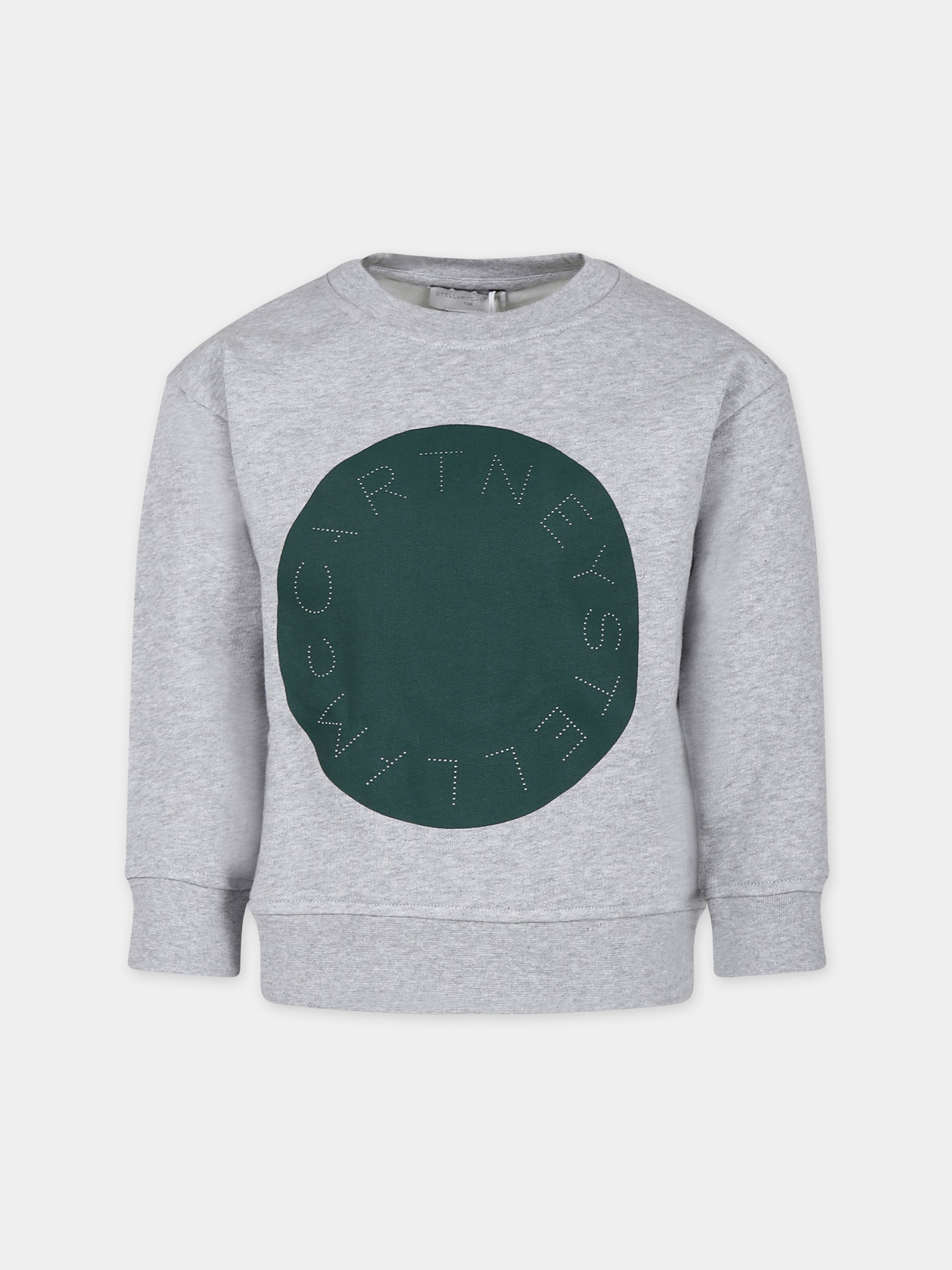 Felpa grigia per bambino con logo,Stella Mccartney Kids,TT4S30 Z0447 905