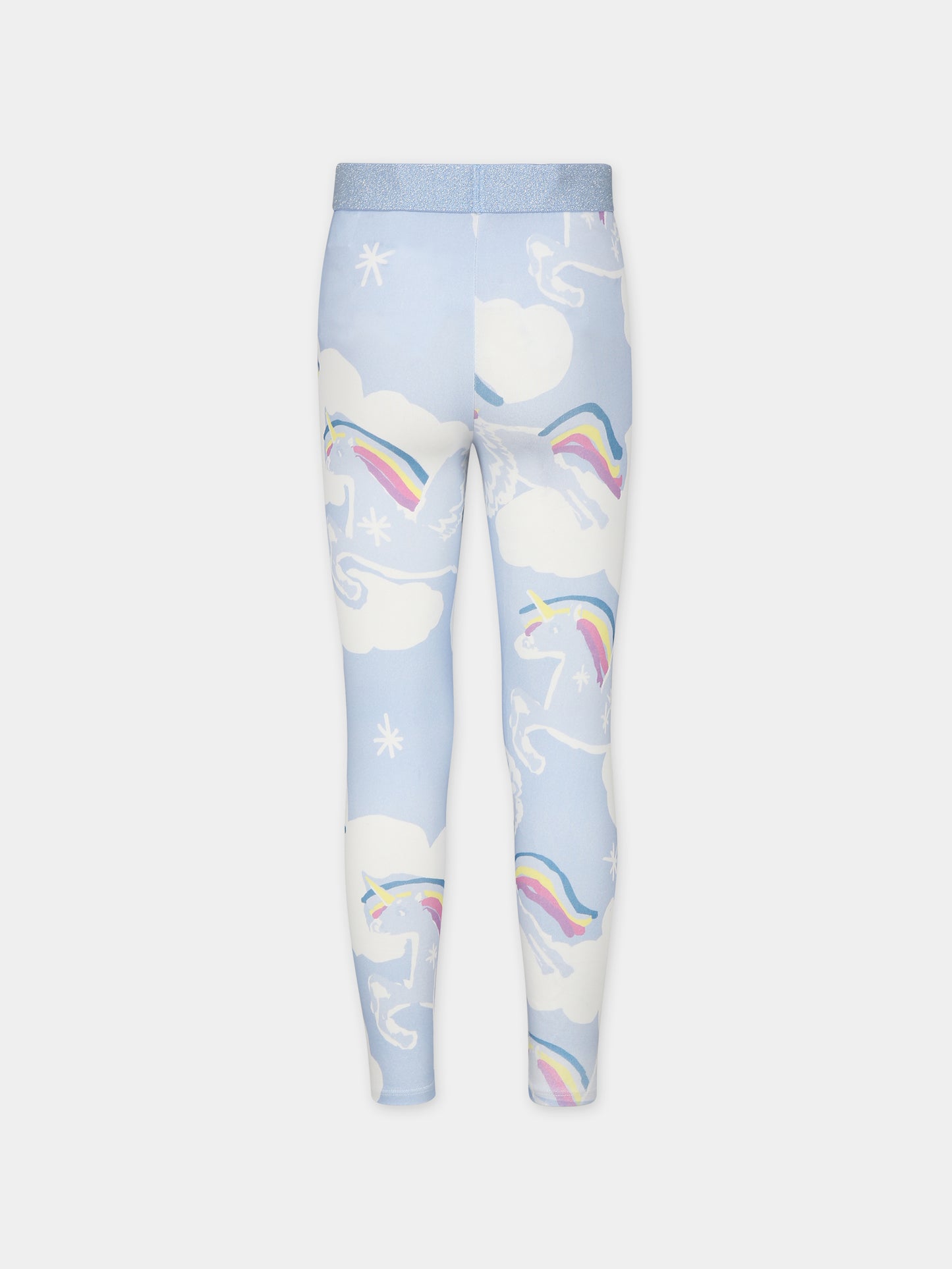 Leggings celesti per bambina con unicorno,Stella Mccartney Kids,TT6B50 Z1353 602MC