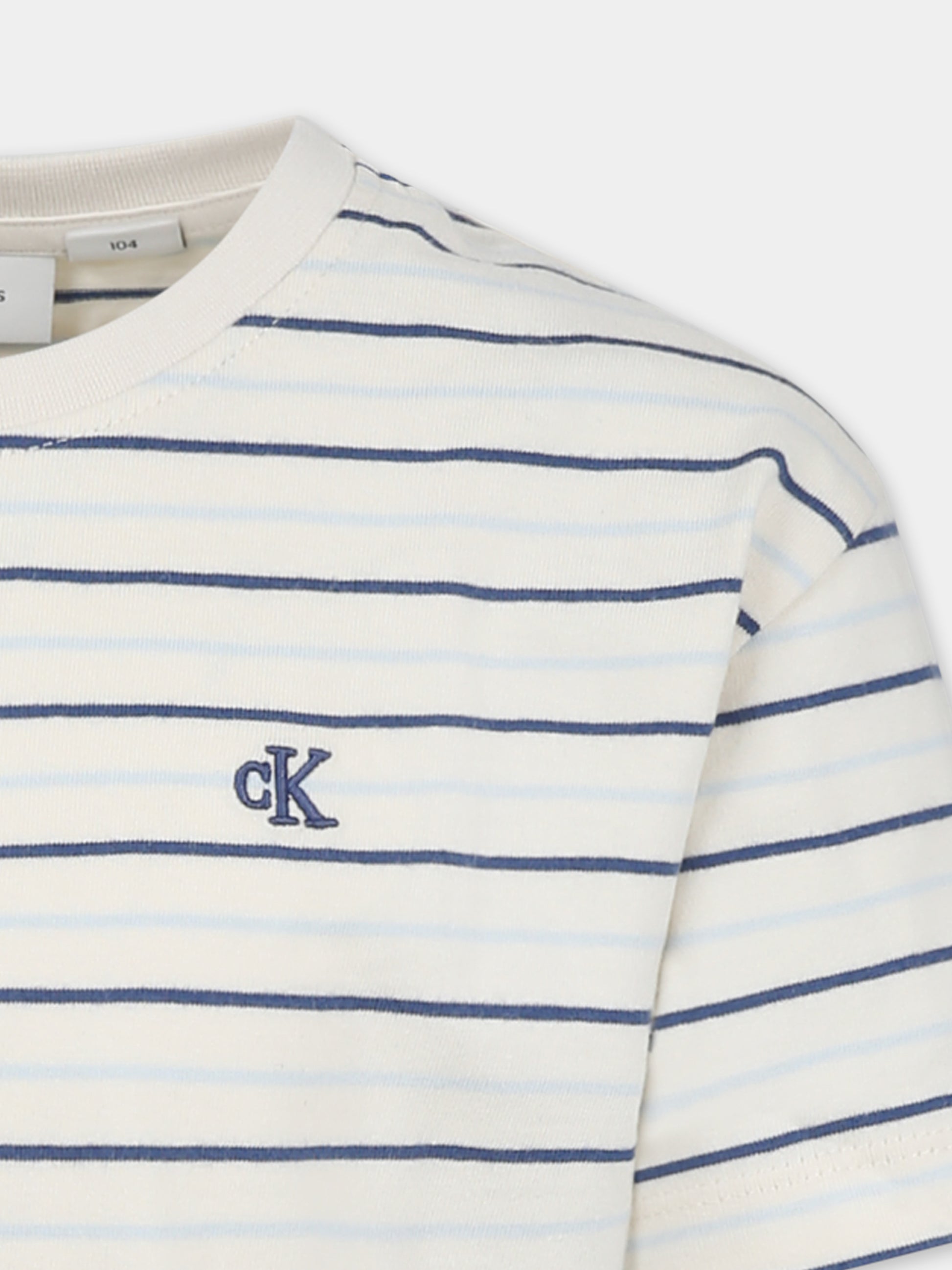 T-shirt avorio per bambini con logo,Calvin Klein Kids,24F CKIB0IB02509J IB0IB02509 0A9