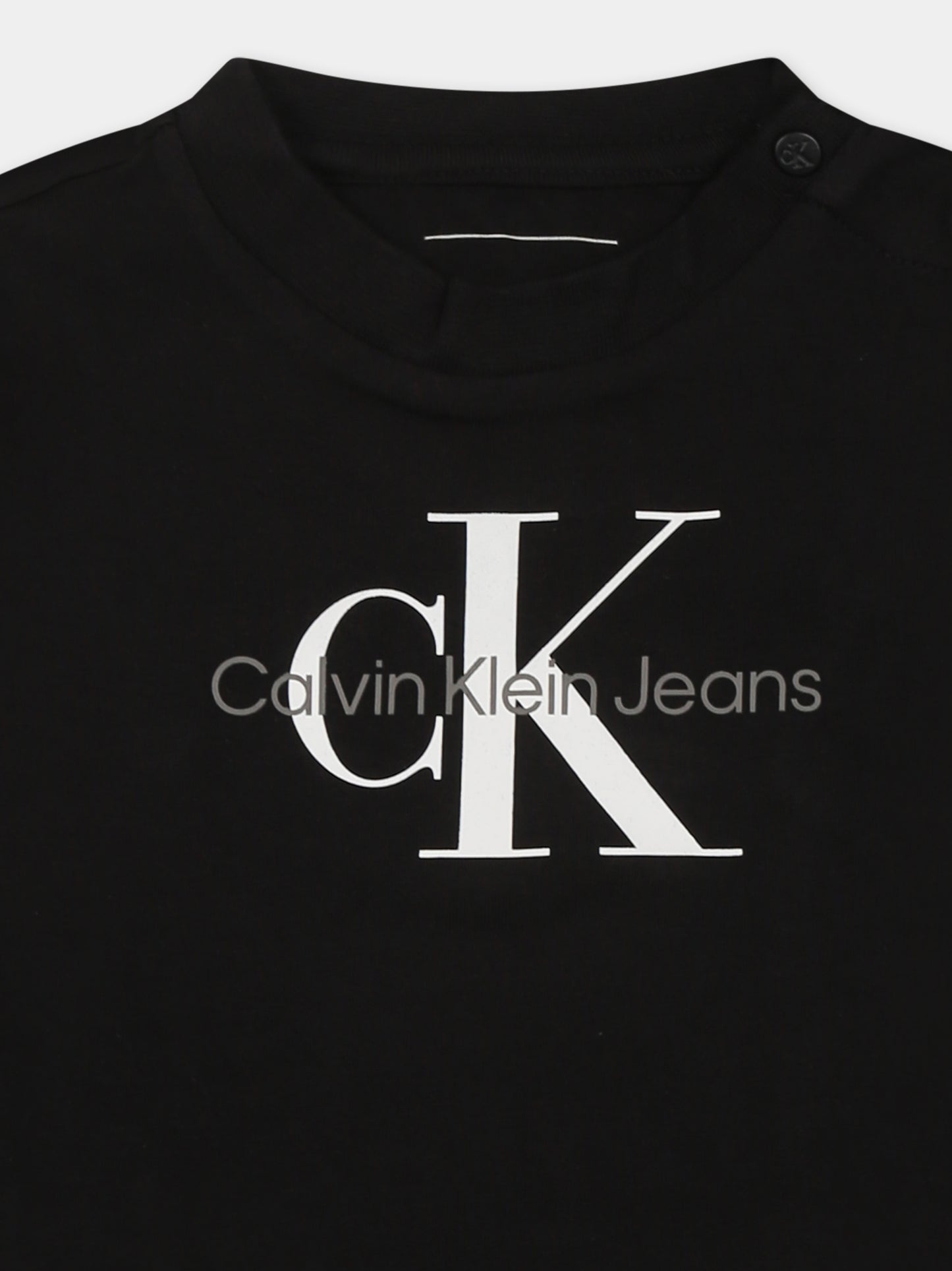 T-shirt nera per neonati con logo,Calvin Klein Kids,24F CKIN0IN00001J IN0IN00001 BEH