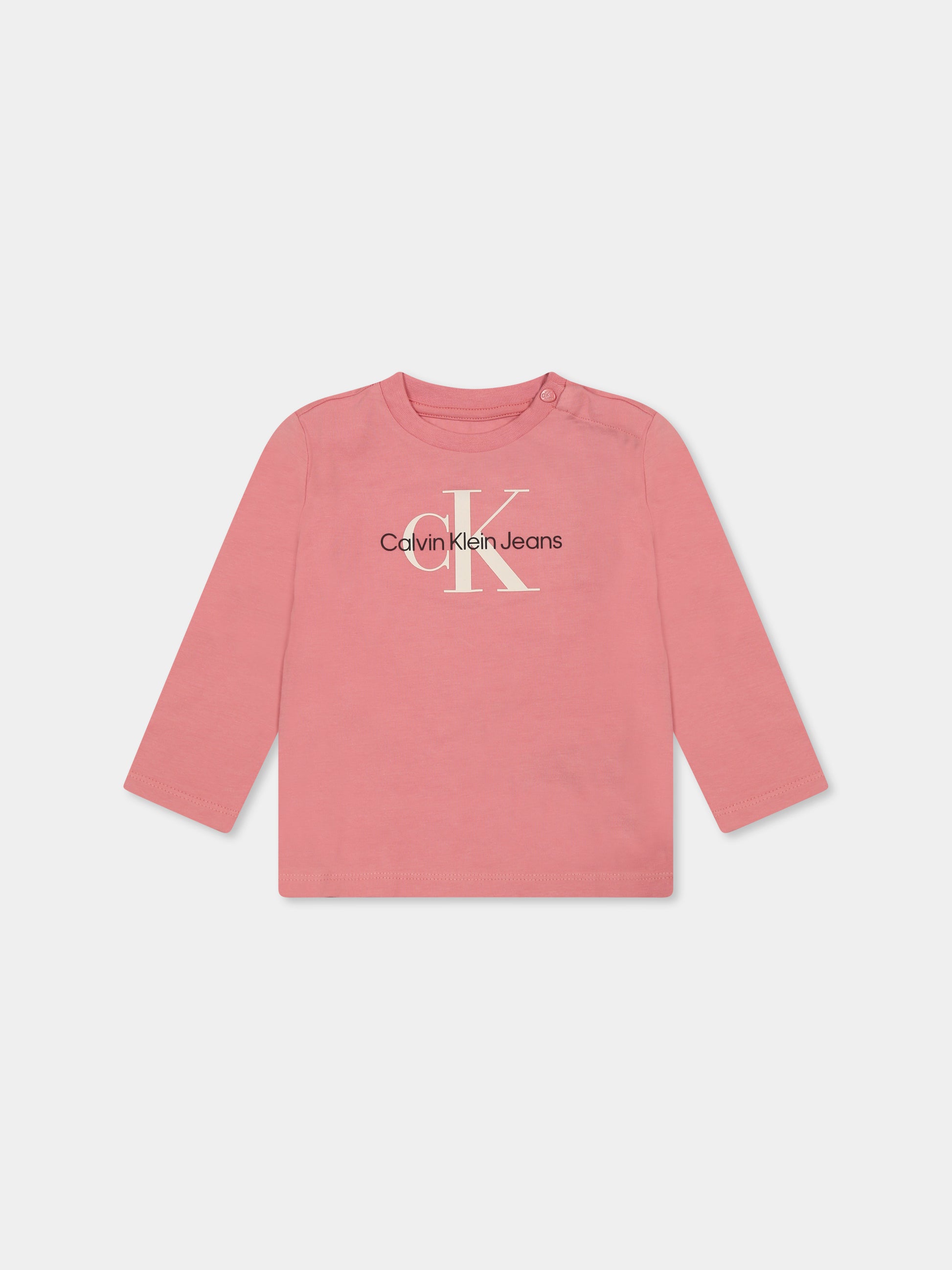 T-shirt rosa per neonata con logo,Calvin Klein Kids,24F CKIN0IN00005J IN0IN00005 VAZ