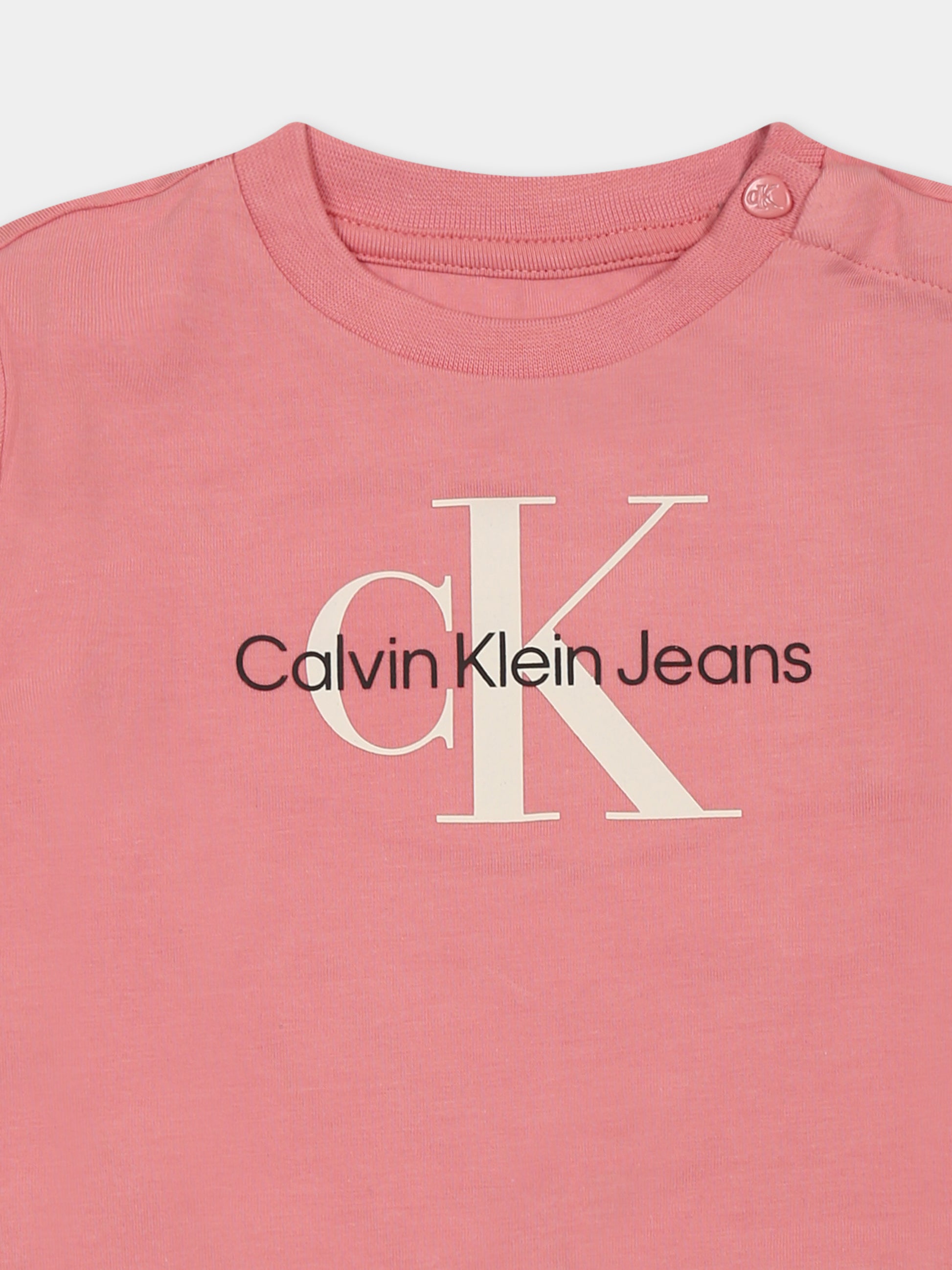 T-shirt rosa per neonata con logo,Calvin Klein Kids,24F CKIN0IN00005J IN0IN00005 VAZ