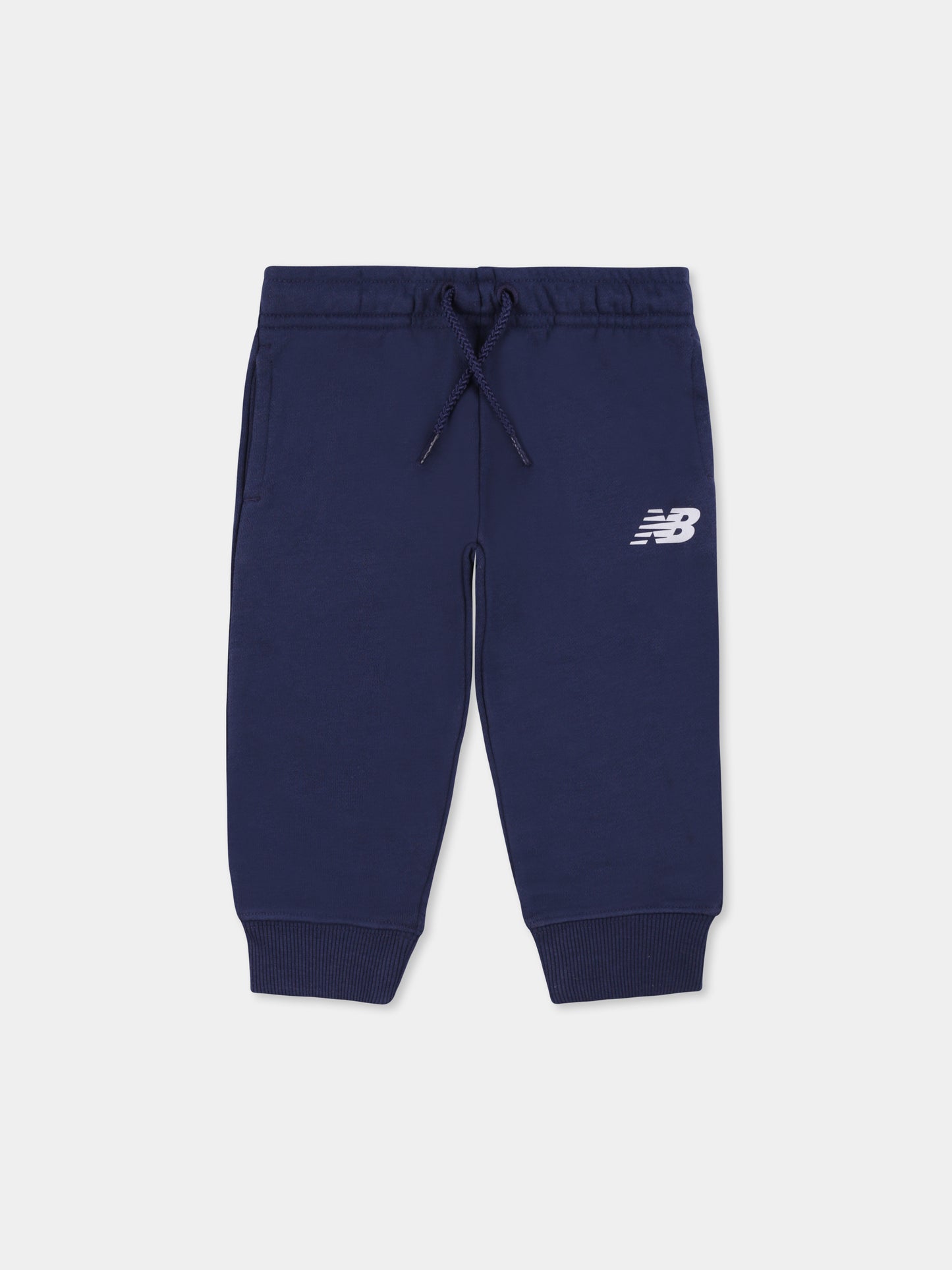Blue trousers for baby boy with logo