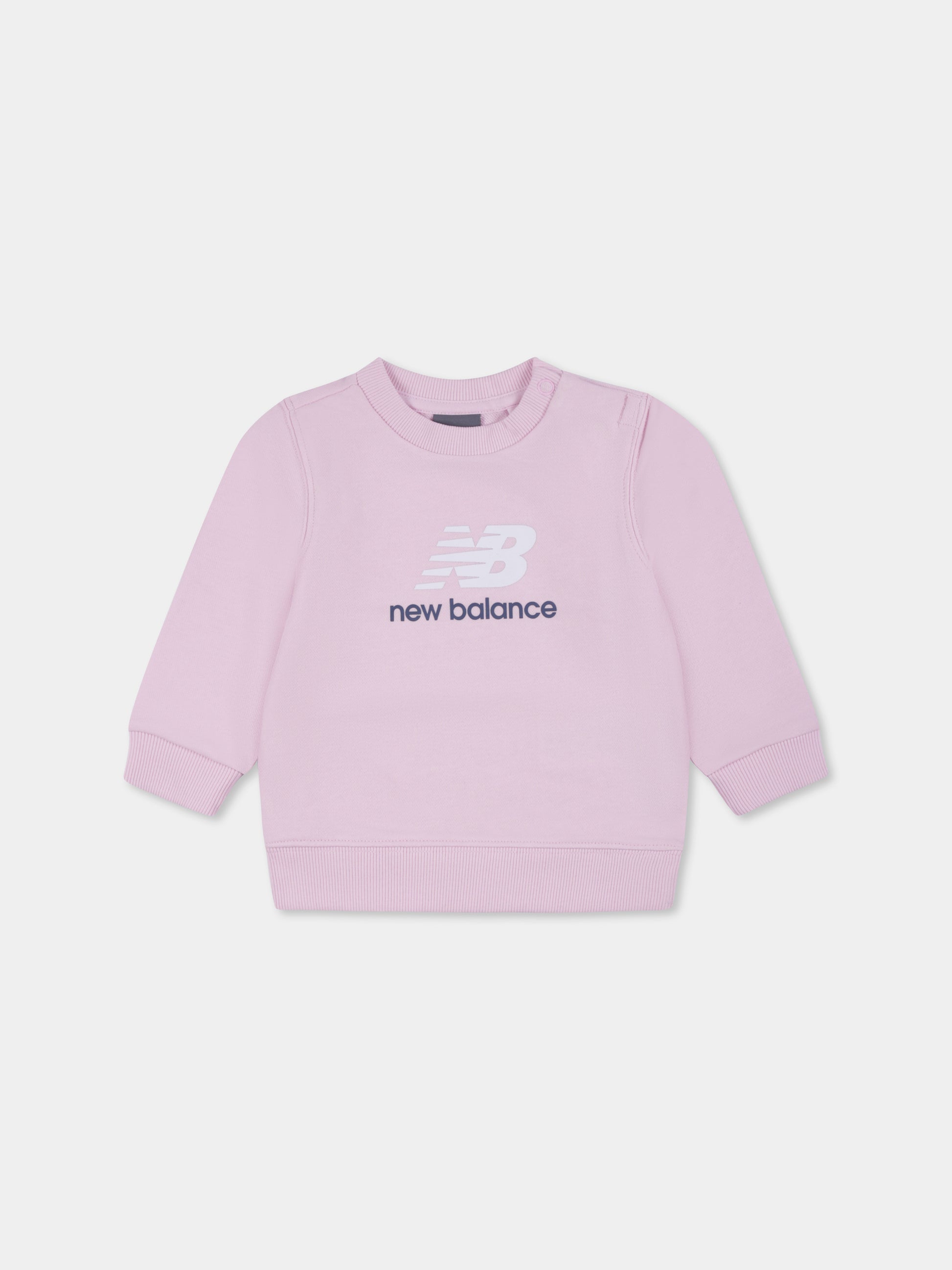 Felpa rosa per neonata con logo,New Balance,25S NBLAKG0157 LAKG0157 LIR