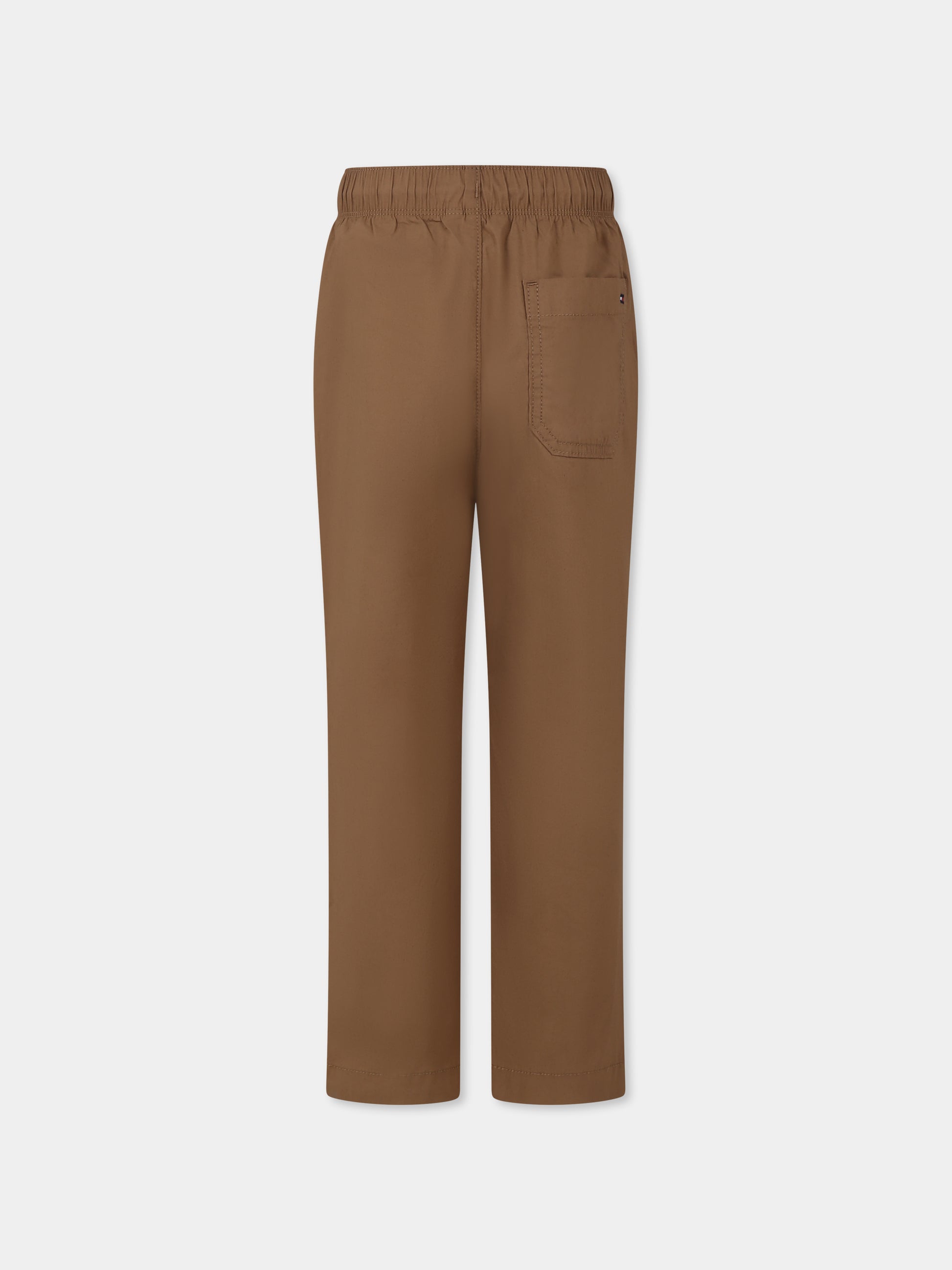 Pantaloni marroni per bambino con bandierina,Tommy Hilfiger Junior,24F THKB0KB09306JKB0KB09306 GWA