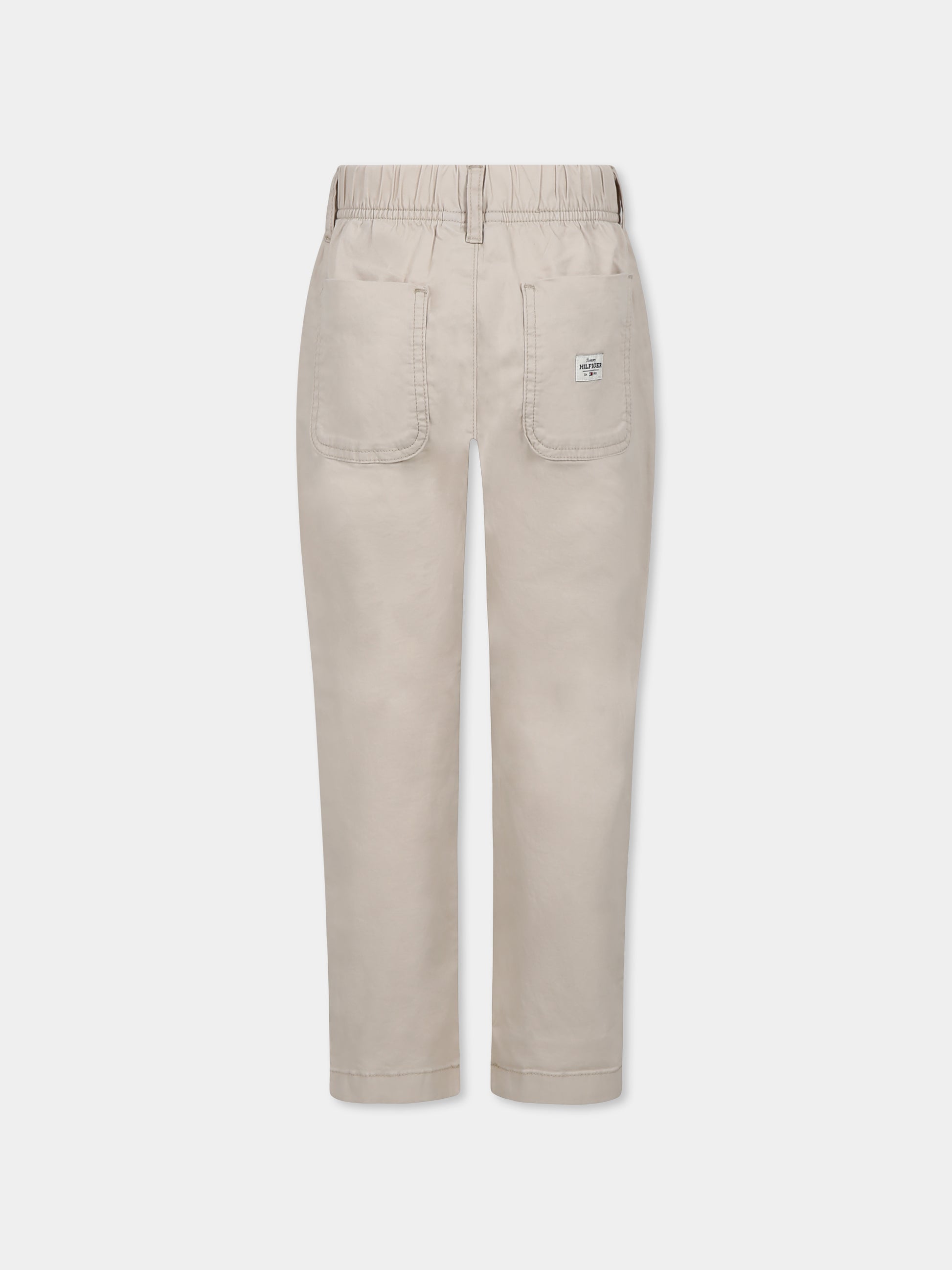 Pantaloni beige per bambino con logo,Tommy Hilfiger Junior,24F THKB0KB09765J KB0KB09765 ACI