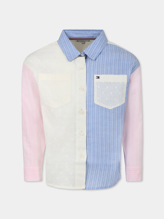 Multicolor shirt for girl with flag