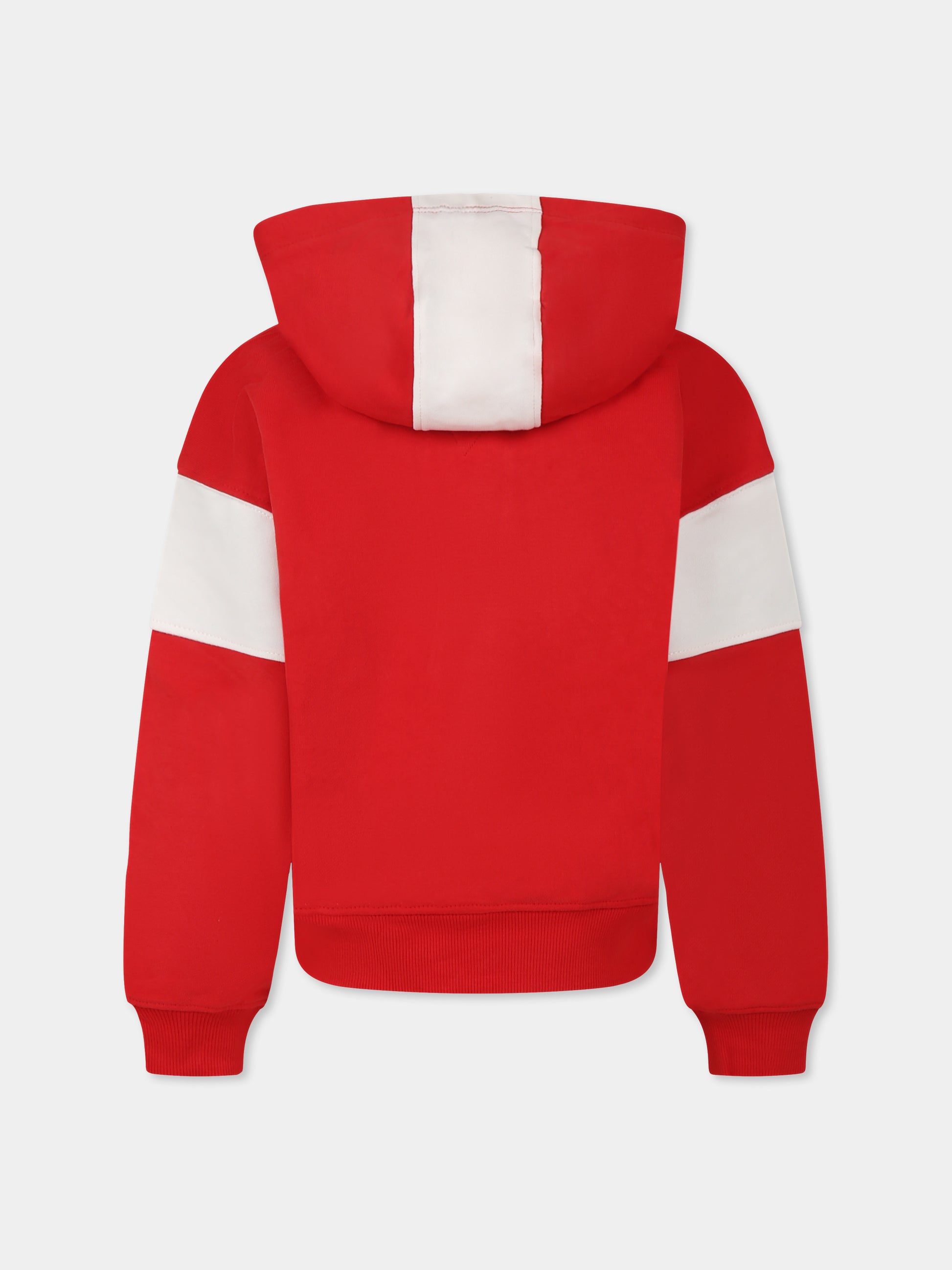 Felpa crop rossa per bambina con logo,Tommy Hilfiger Junior,24F THKG0KG08520T KG0KG08520 XME