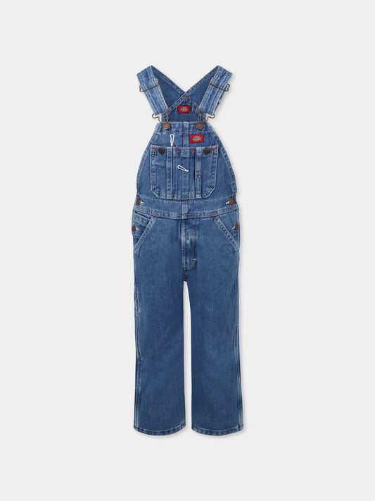 Salopette denim per bambino con logo,Dickies,DK0KB102C7K1