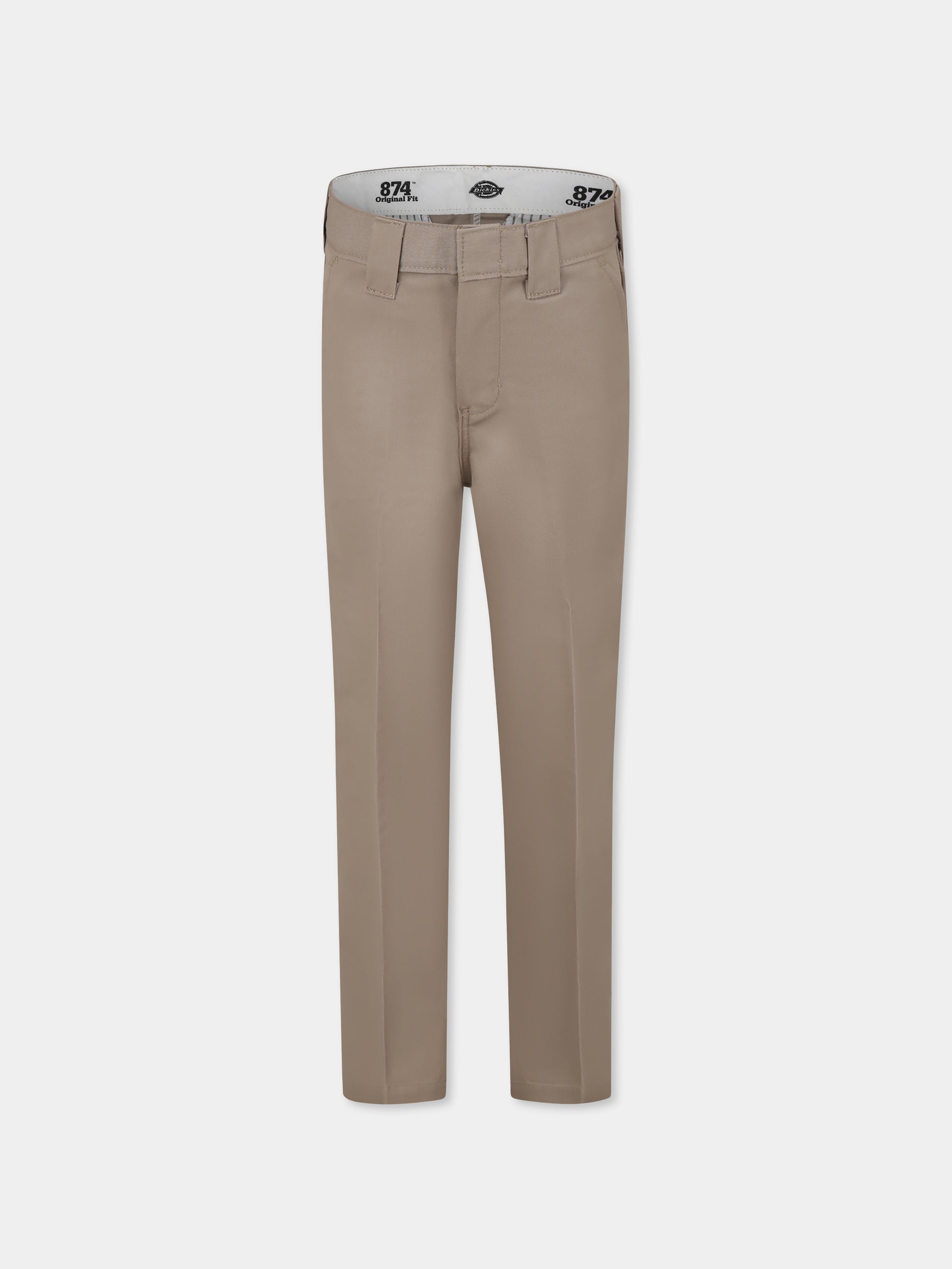 Pantaloni beige per bambino con logo,Dickies,DKDQP8740DS1