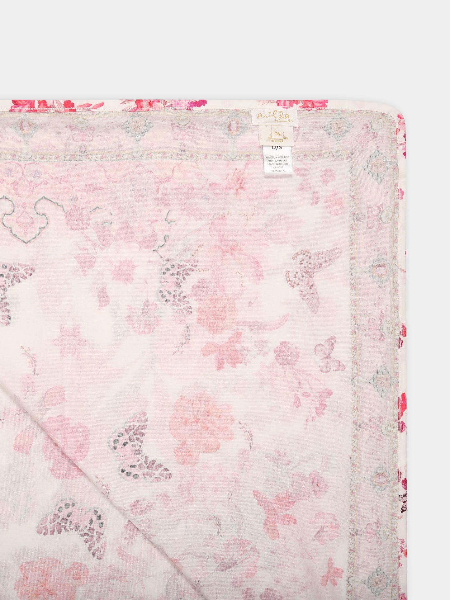 Coperta rosa per neonata con stampa floreale,Camilla,00032548 BOTANOVL