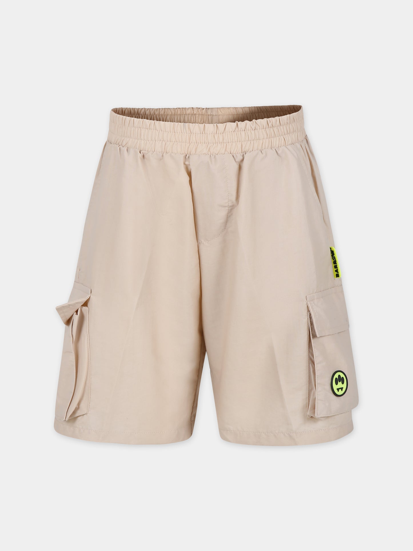 Shorts beige per bambino con smile,Barrow,S4BKJUBE045 092