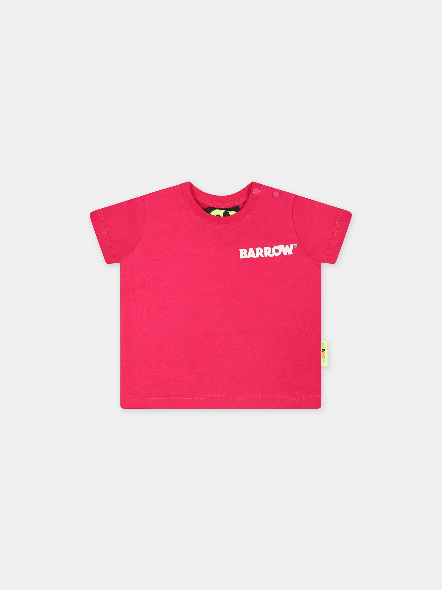 T-shirt fucsia per neonata con smile e logo,Barrow,S4BKUNTH141 135