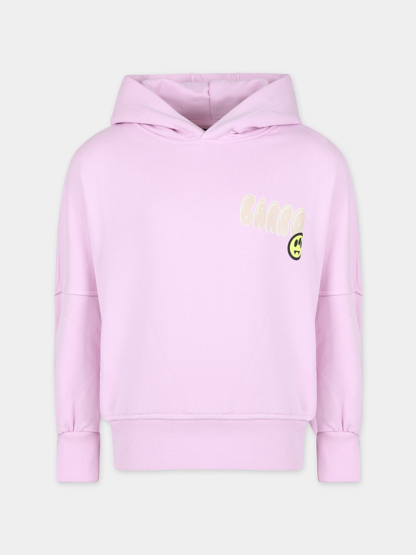 Felpa rosa per bambina con logo e stampa Bear,Barrow,S4BKJUHS114 BW014