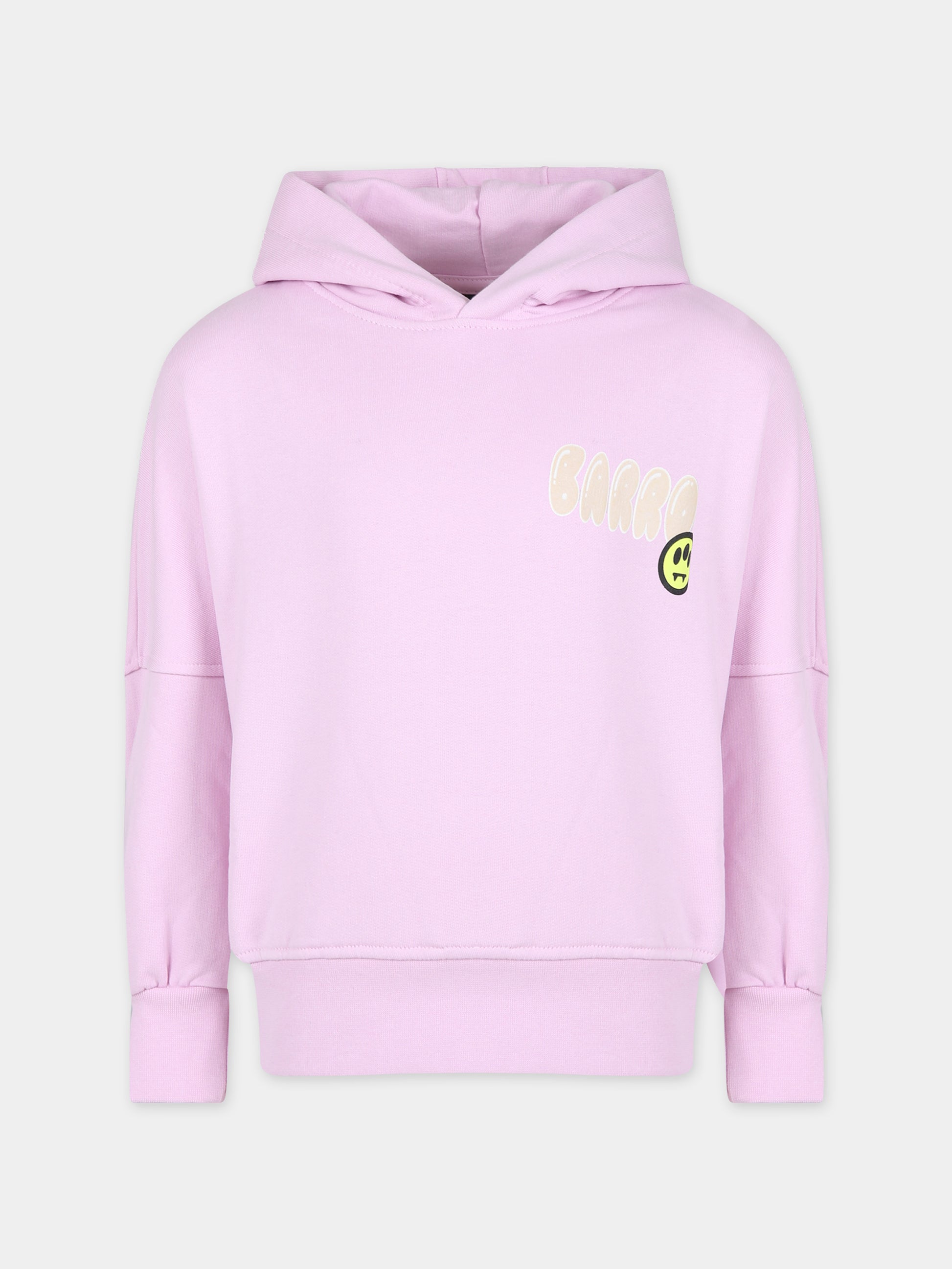 Felpa rosa per bambina con logo e stampa Bear,Barrow,S4BKJUHS114 BW014