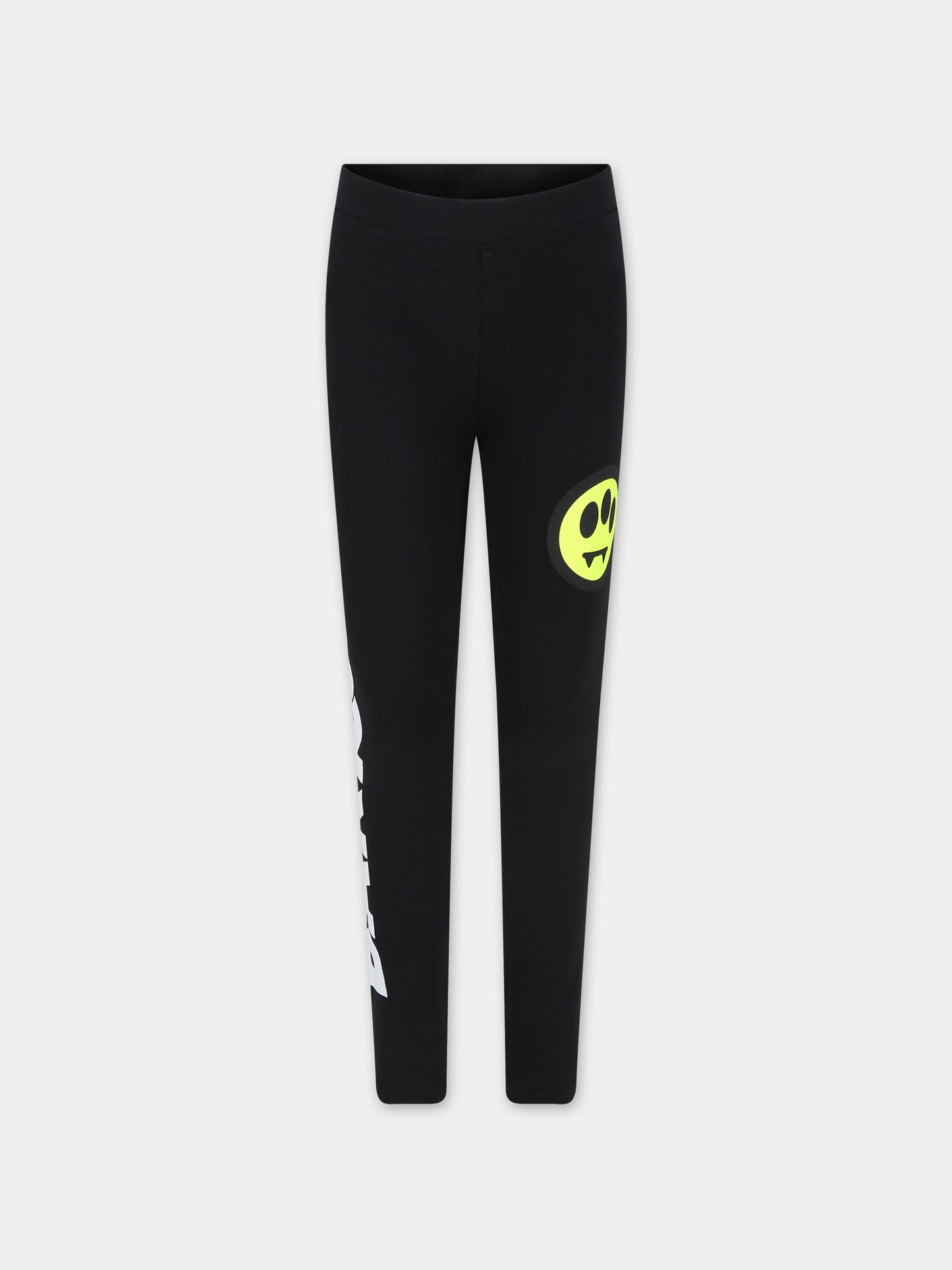 Leggings neri per bambina con smile,Barrow,S4BKJGLG111 110