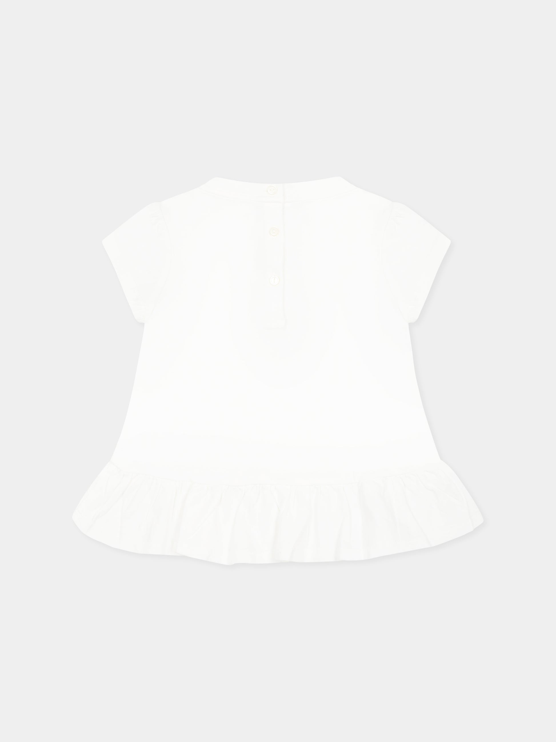 T-shirt bianca per neonata con Polo Bear,Ralph Lauren Kids,958222001 PAPER WHITE