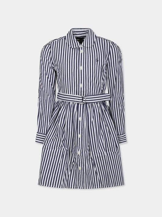 Blue dress for girl with horse