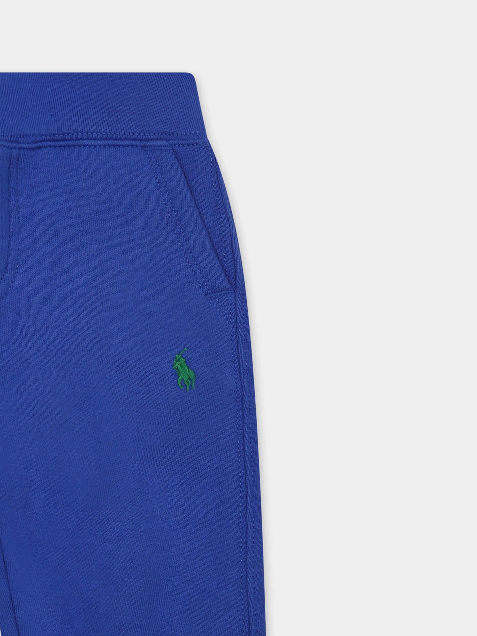 Pantaloni blu per neonato con cavallino,Ralph Lauren Kids,799362011 TRAVEL BLUE