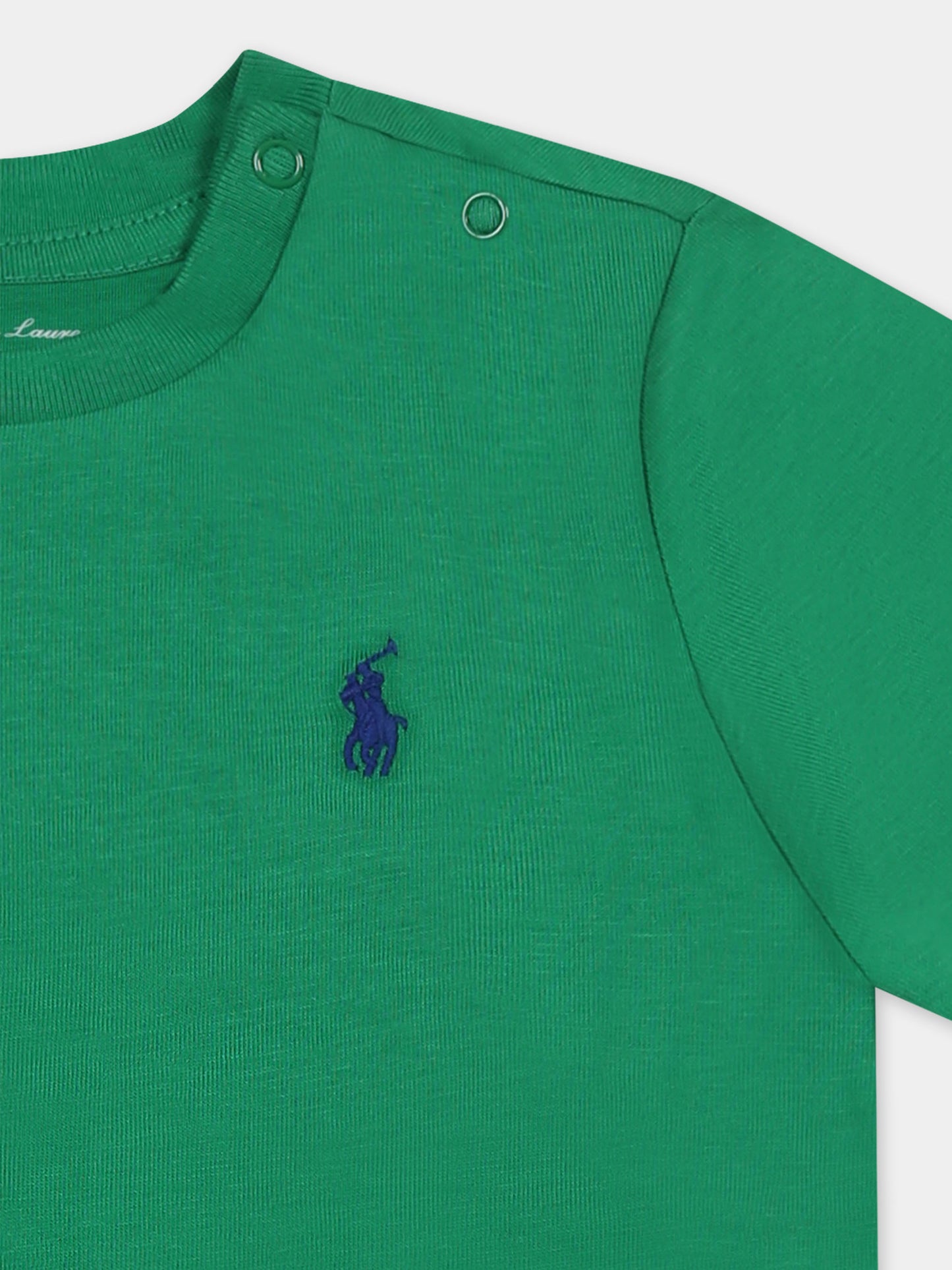 T-shirt verde per neonato con cavallino,Ralph Lauren Kids,832904146 STEM/C7318