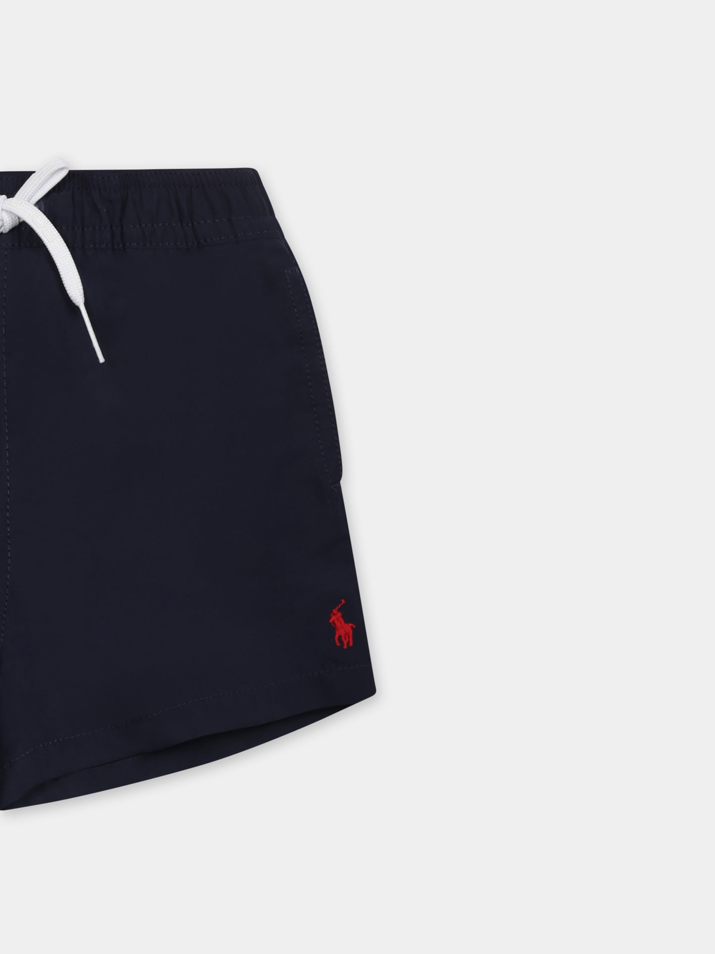 Blue swim shorts for baby boy with horse