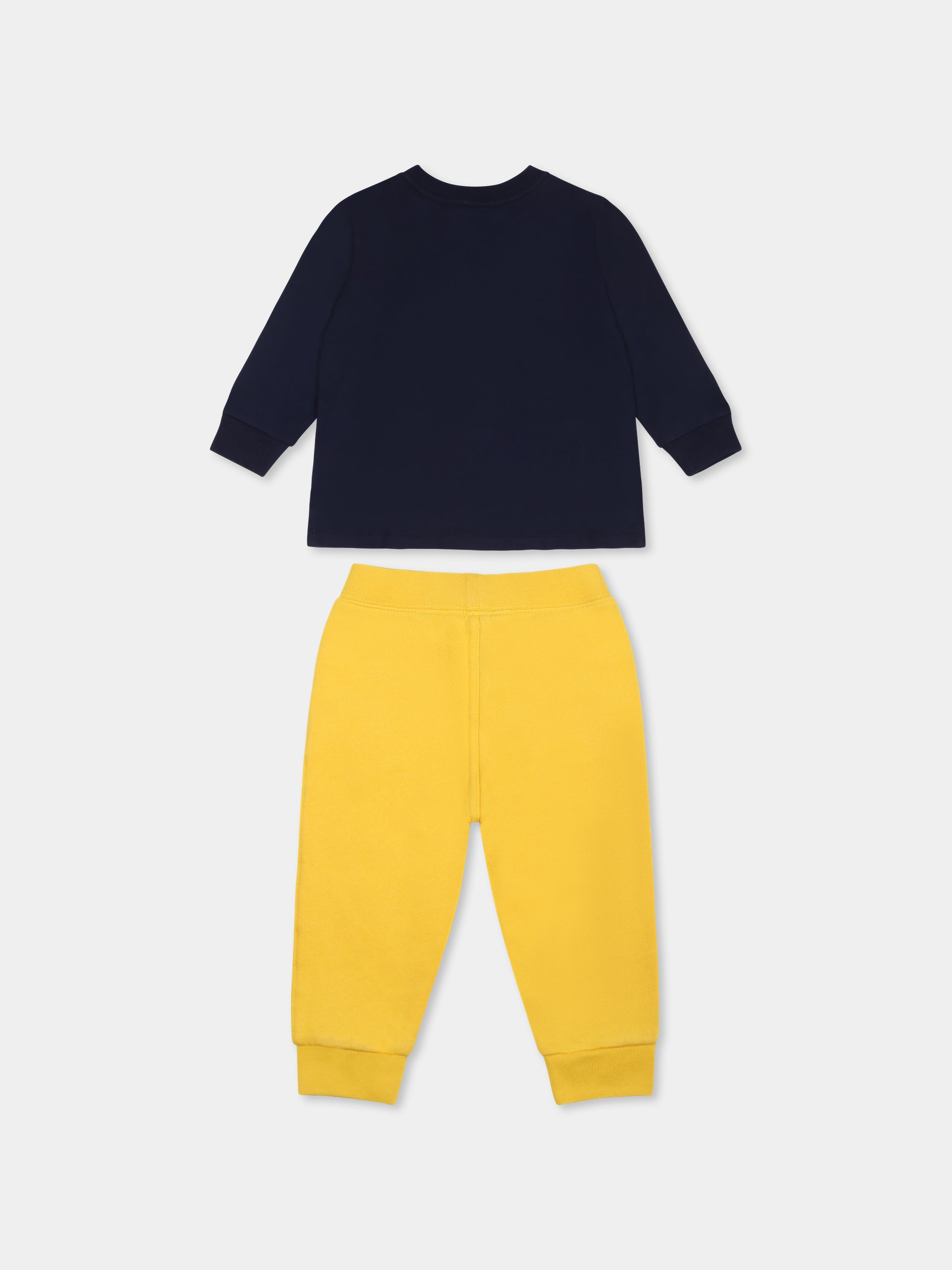 Completo multicolor per neonato con Polo Bear,Ralph Lauren Kids,958599001 NEWPORT NAVY/CANARY YELLOW