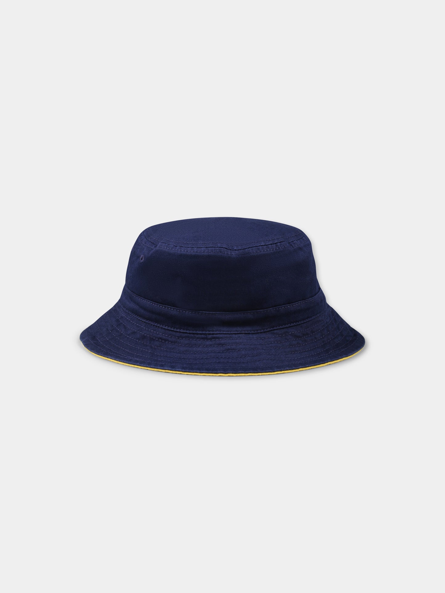 Reversible blue cloche for boy with Polo Bear