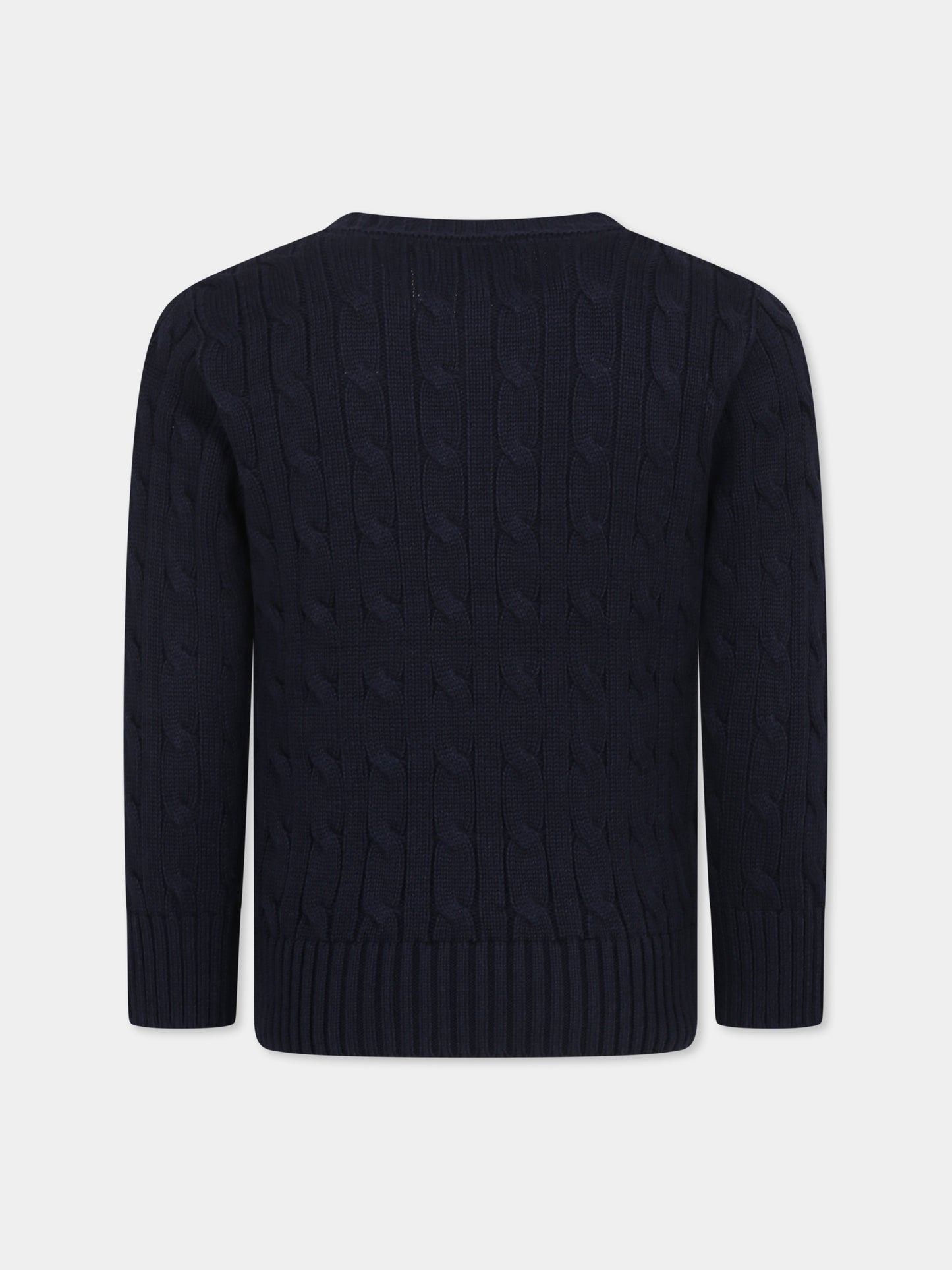 Maglione blu per bambino con cavallino,Ralph Lauren Kids,702674060 RL NAVY/C3807