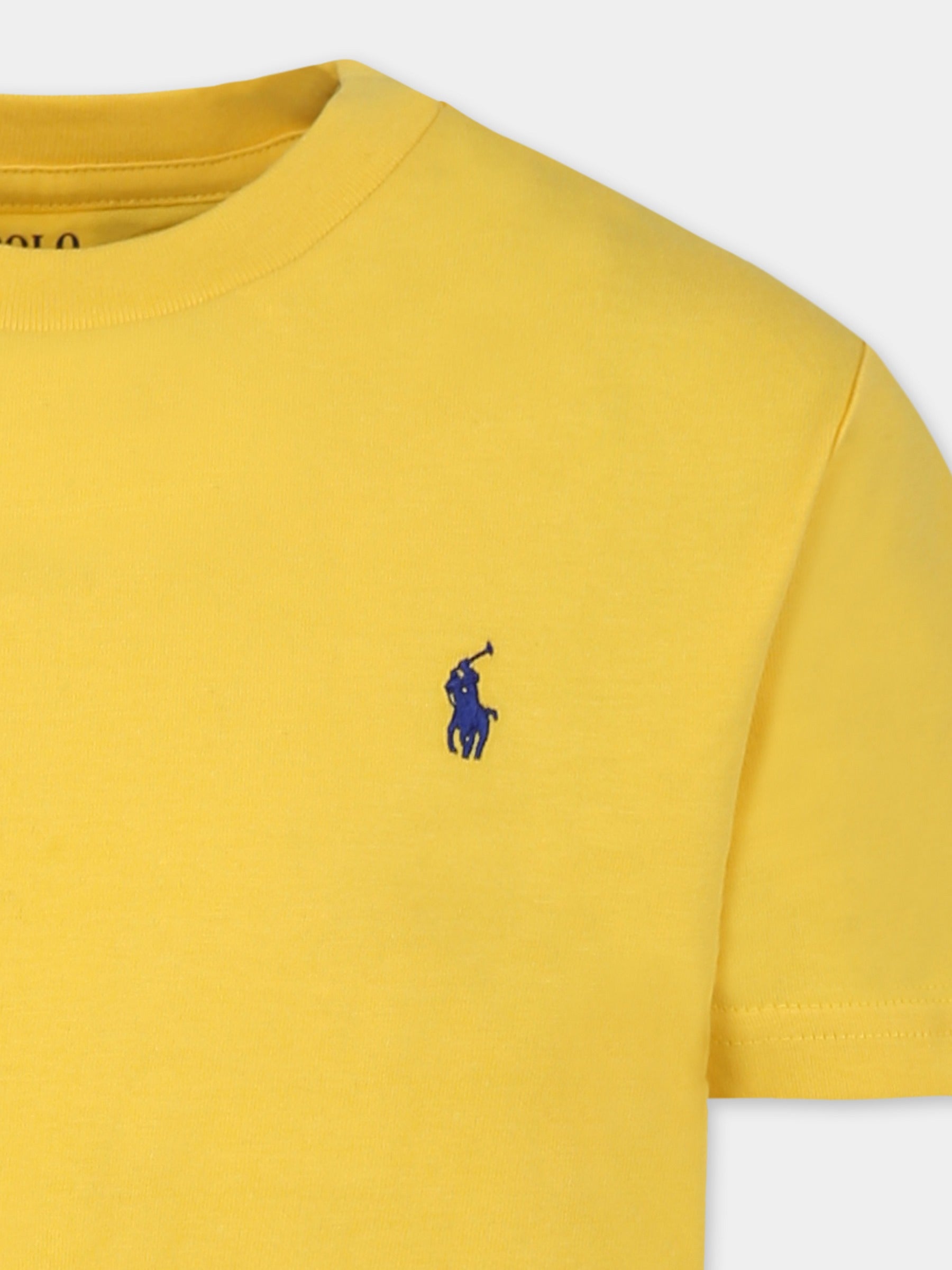 T-shirt gialla per bambino con cavallino,Ralph Lauren Kids,832904168 CANARY YELLOW/C7318